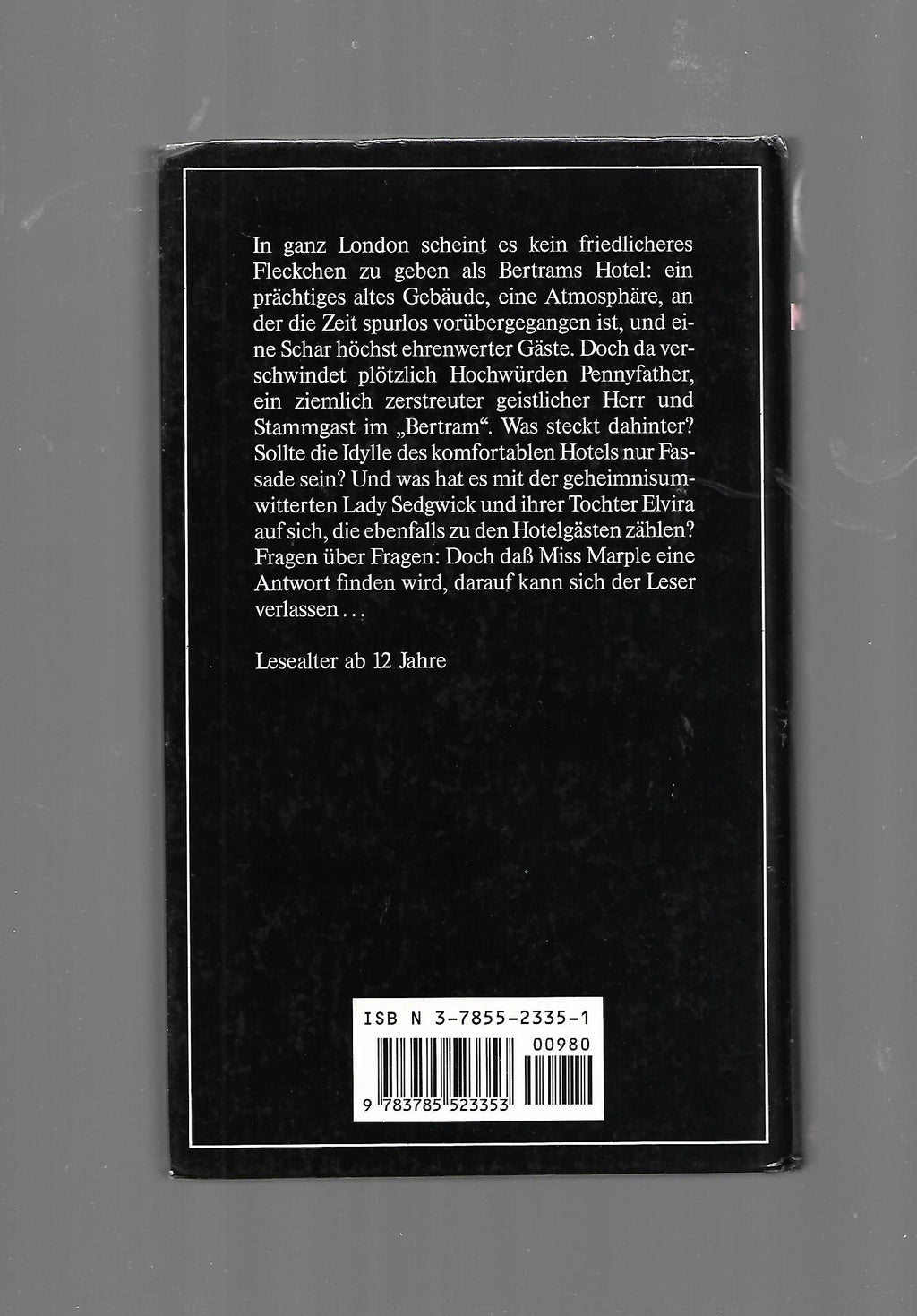 Kriminalroman Agatha Christie Miss Marple Bertrams Hotel mit  Illustrationen von Charlotte Panowsky Loewe 1990