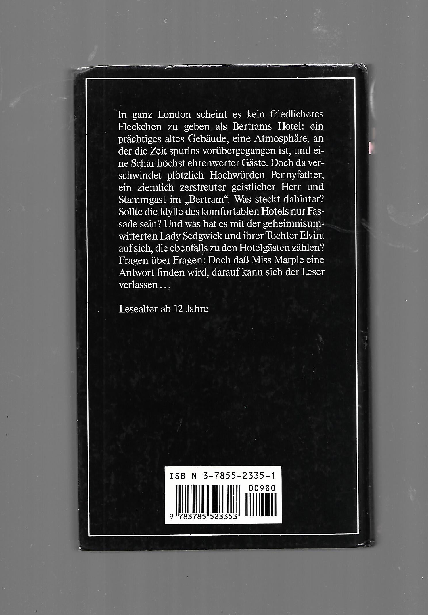 Kriminalroman Agatha Christie Miss Marple Bertrams Hotel mit  Illustrationen von Charlotte Panowsky Loewe 1990