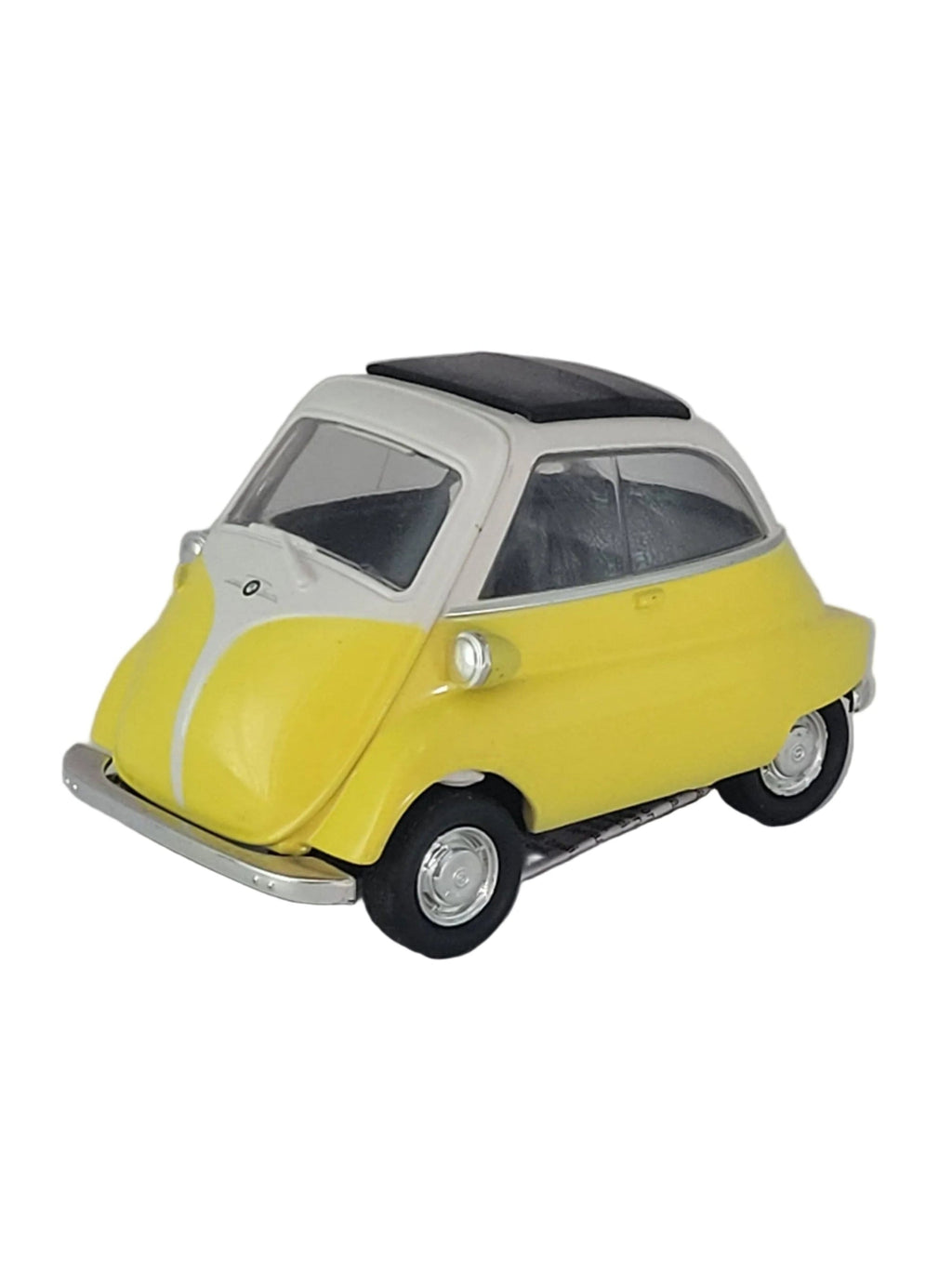 BMW Isetta 1955 Modellauto von Welly, gelb, Metall/Kunststoff, ca. 9×5,5×5,5 cm – detailreiches 1:38‑Sammlermodell mit Friktionsmotor.