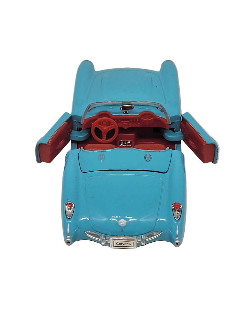 Modellauto Chevrolet 1957 - Corvette Cabrio blau (aus Metall mit Friktionsmotor) 1:36