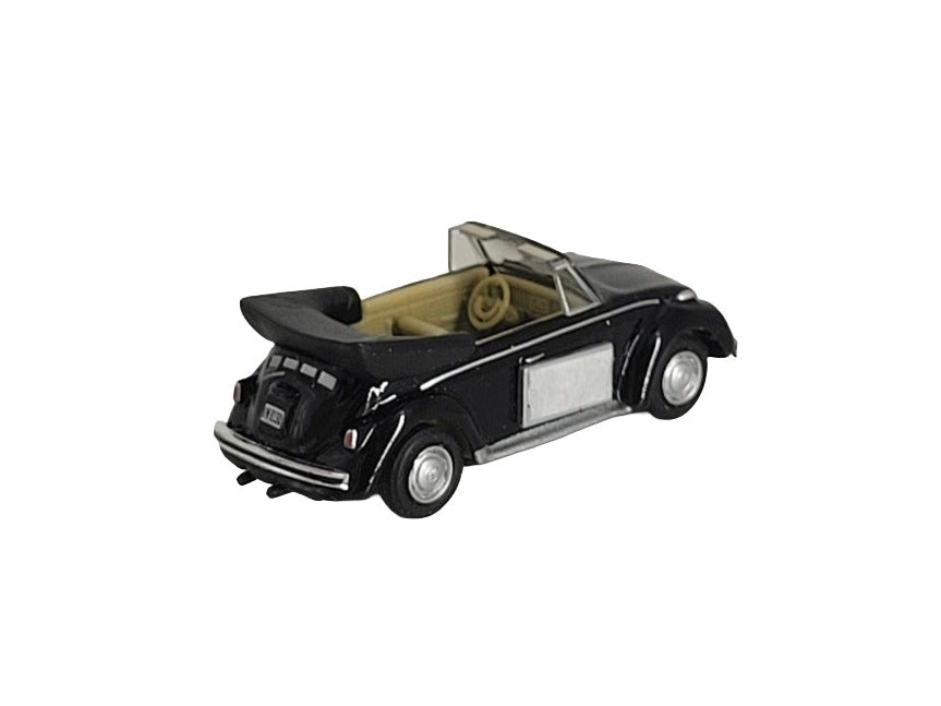 Modellauto VW Volkswagen - Käfer (1303) Cabriolet schwarz (aus Metall mit Friktionsmotor) 1:36