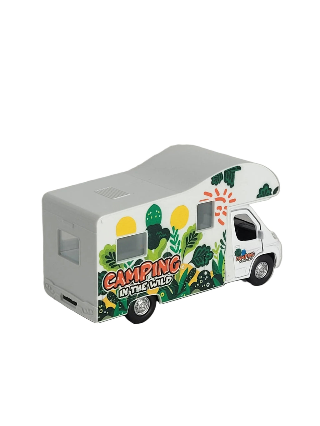 Rückansicht des Welly Modell-Wohnmobils mit Sommer-Aufdruck am Heck und an der Seitenwand.