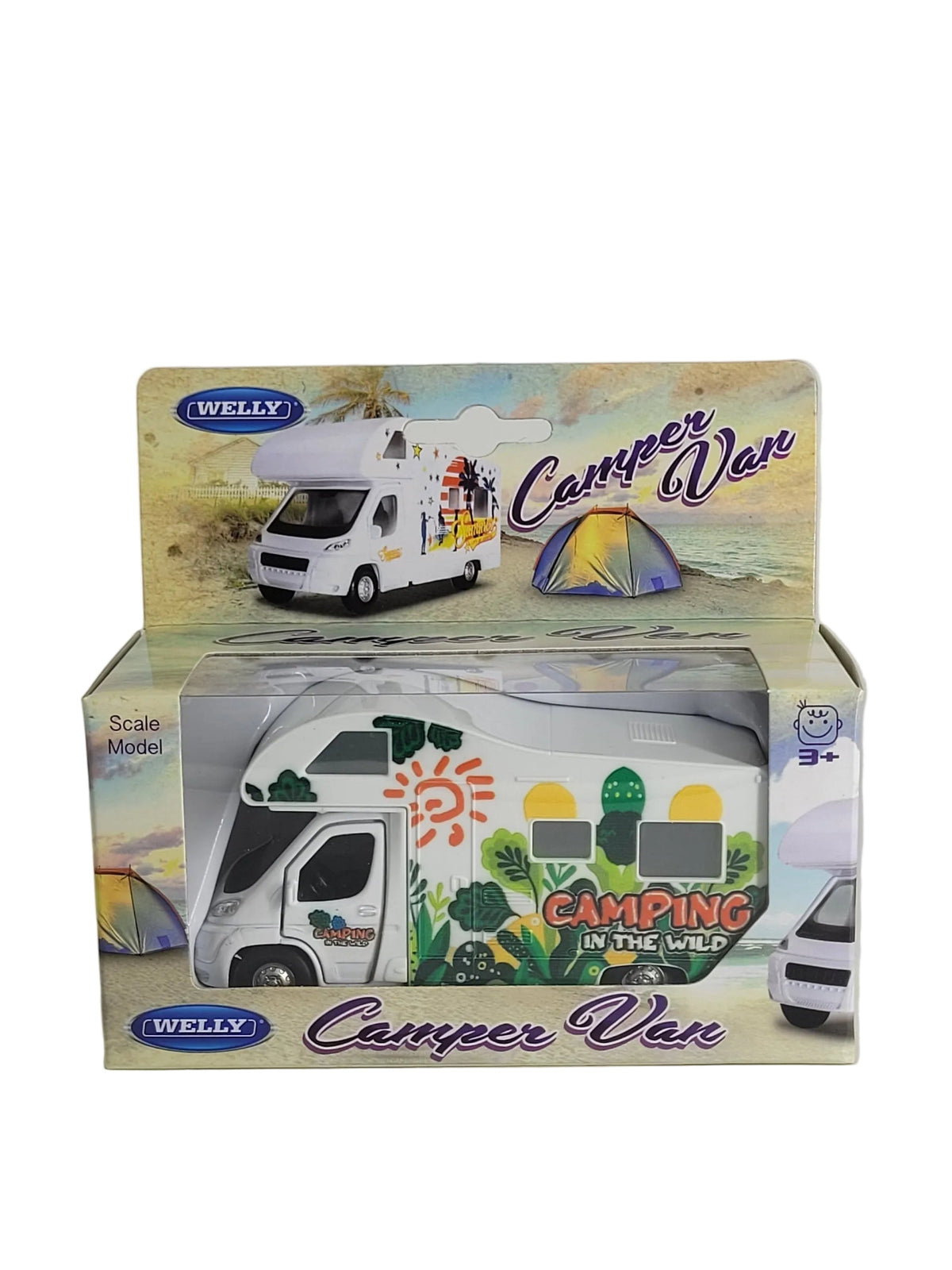 Welly Modellauto-Wohnmobil Camper Van im Pflanzen-Design in der ungeöffneten Originalverpackung.
