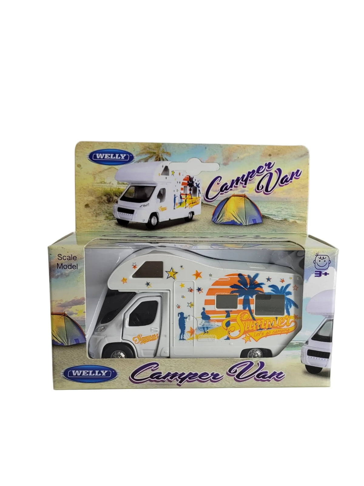 Welly Modellauto-Wohnmobil Camper Van im sommerlichen Design in der ungeöffneten Originalverpackung
