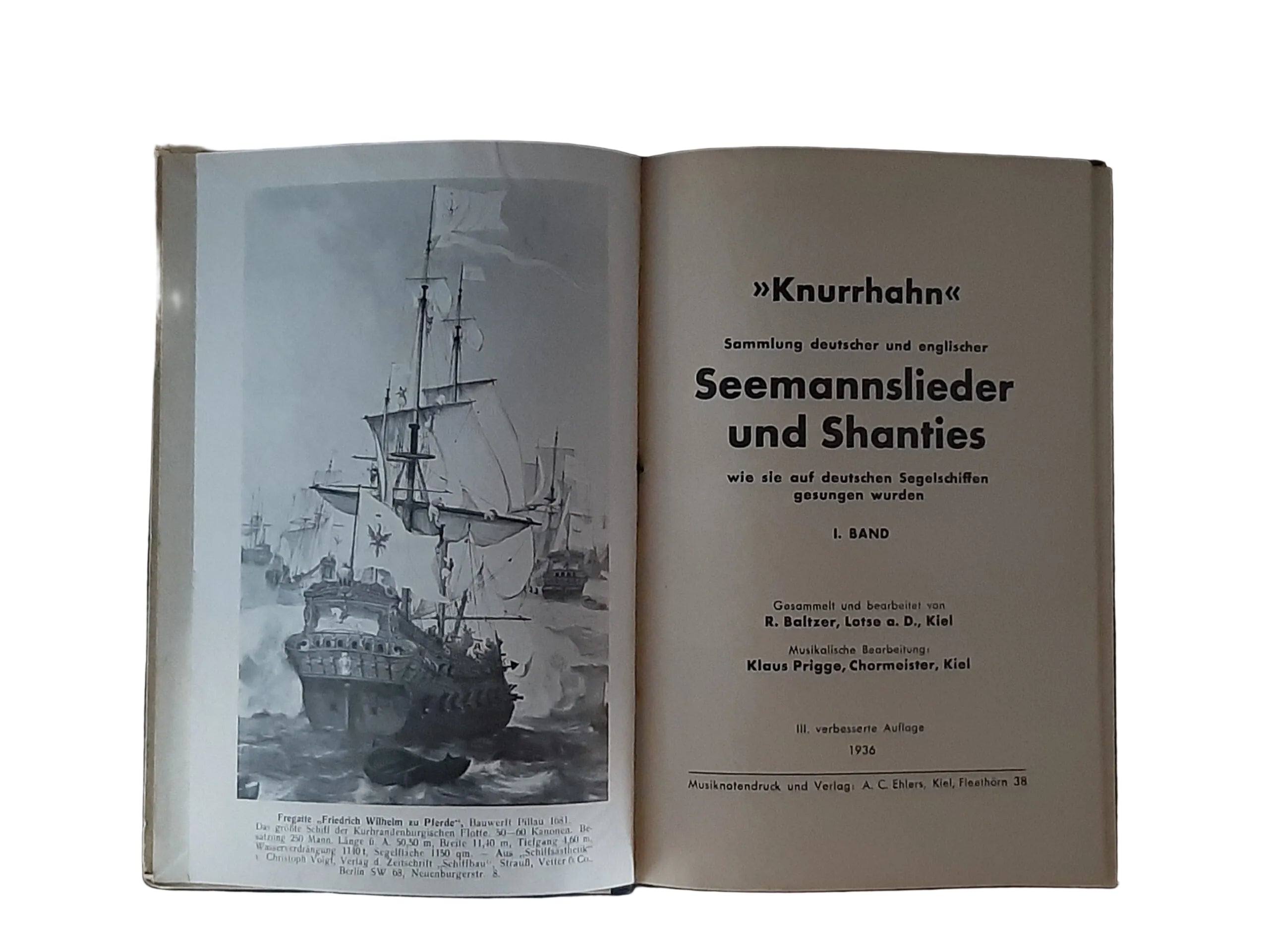 Musik Knurrhahn Seemannslieder und Shanties - Sammlung deutscher und englischer Lieder 1. Band Ehlers Verlag 1936
