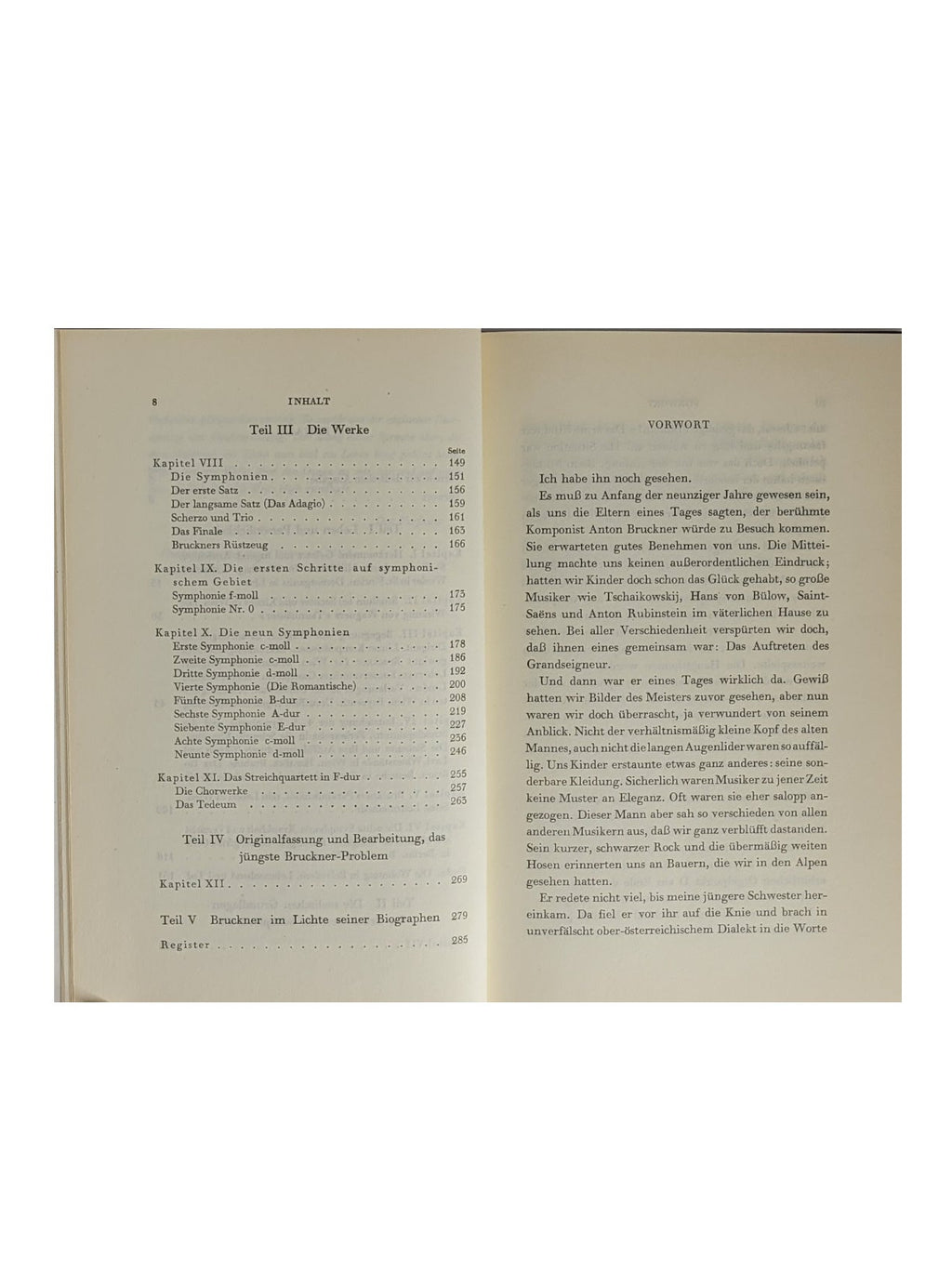 Musik Werner Wolff - Anton Bruckner - Genie und Einfalt - Atlantis Verlag 1948