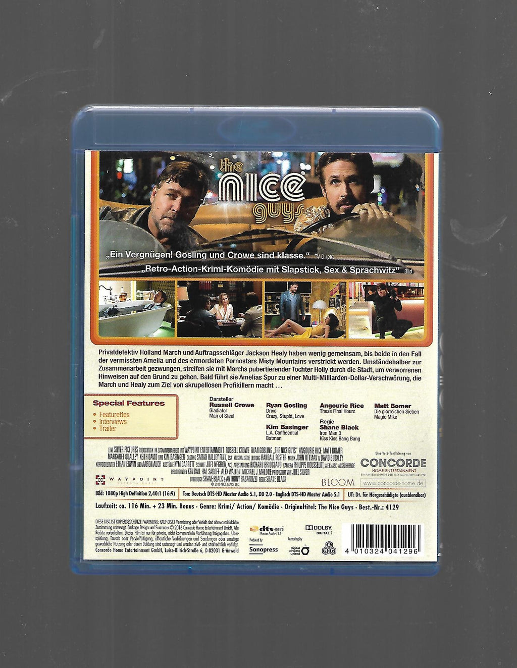 DVD The Nice Guys - Nett war gestern mit Russell Crowe (Blu ray) FSK keine Angaben