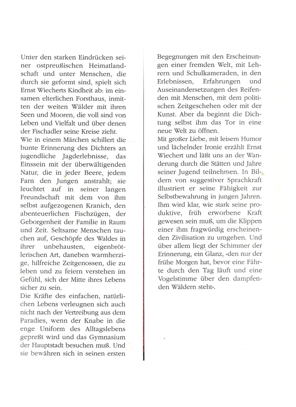 Ostpreußen Ernst Wiechert - Wälder und Menschen - Verlag Langen Müller 200