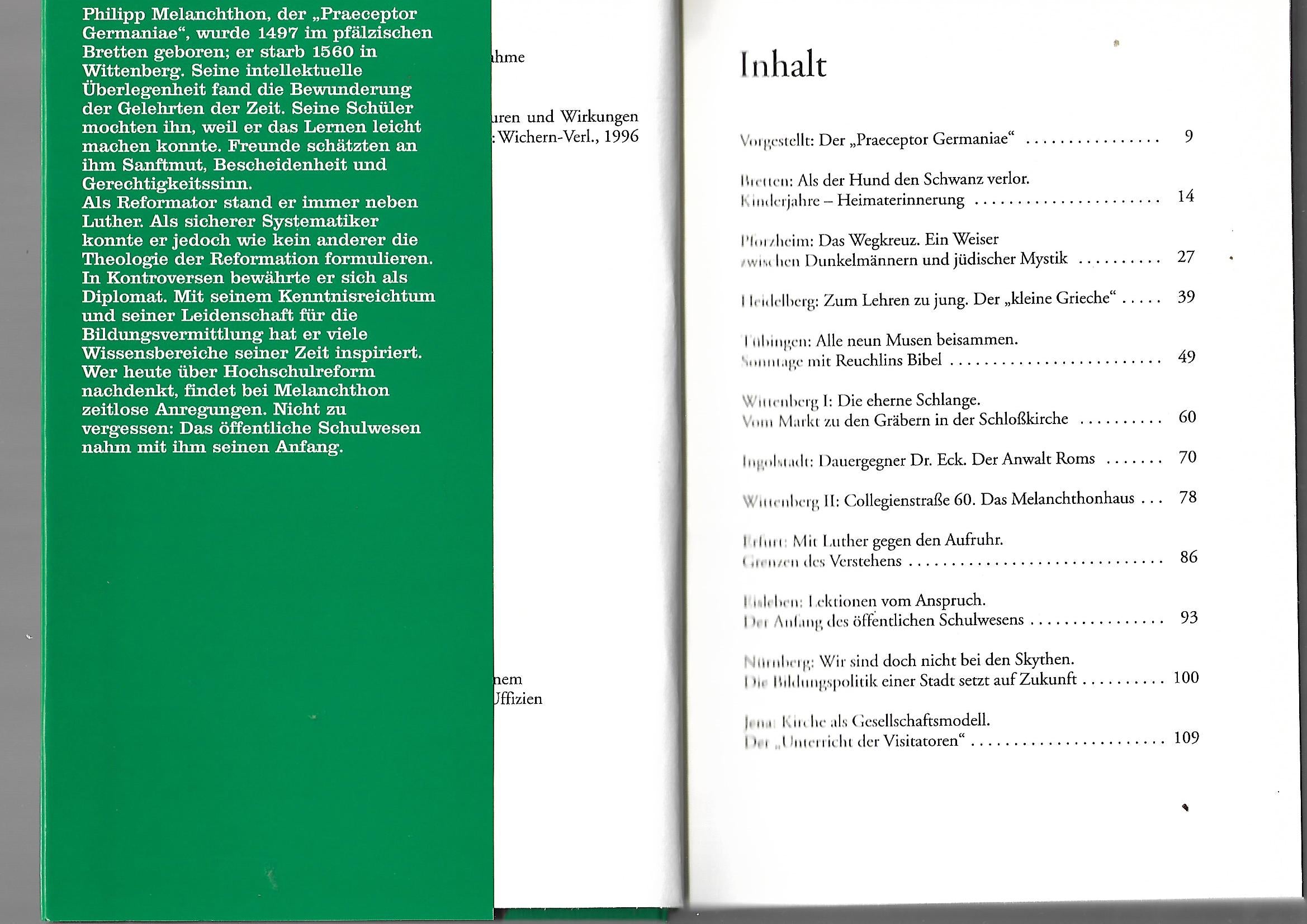 Kulturgeschichte Frank Pauli Philippus Ein Lehrer für Deutschland Spuren und Wirkungen Philipp Melanchthons Wichern-Verlag 2. Auflage 1997
