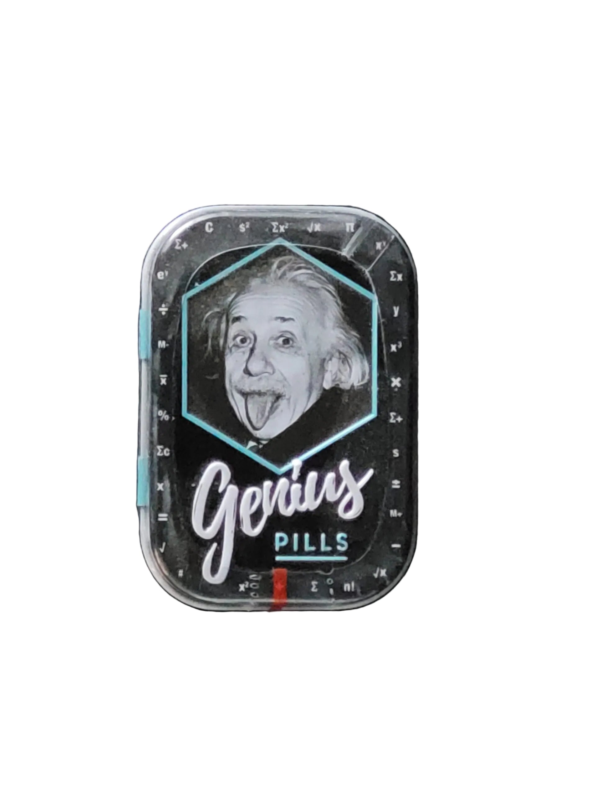 Pfefferminzbonbons in praktischer Metalldose, Zuckerfreie Pfefferminzpastillen mit Süßungsmitteln (hergestellt in Deutschland) Motiv:Einstein mit heraus gestreckter Zunge