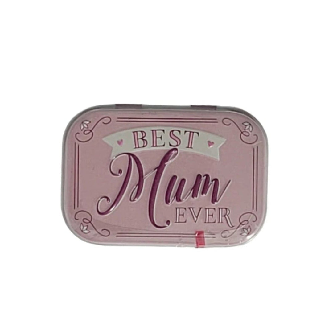 Pfefferminzbonbons in praktischer Metalldose, Zuckerfreie Pfefferminzpastillen mit Süßungsmitteln (hergestellt in Deutschland) Motiv: Best Mum ever