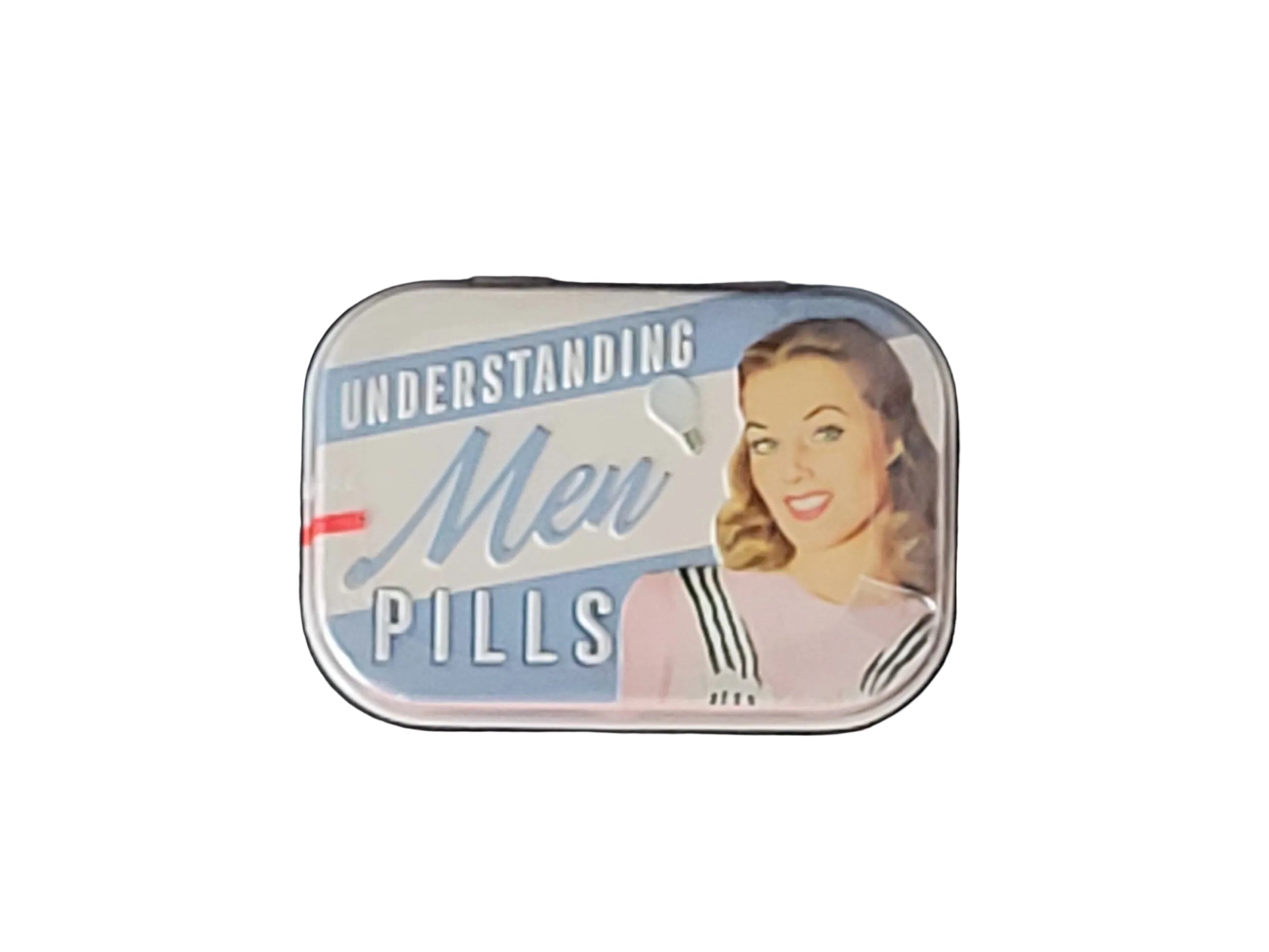 Pfefferminzbonbons in praktischer Metalldose, Zuckerfreie Pfefferminzpastillen mit Süßungsmitteln (hergestellt in Deutschland) Motiv: unterstanding men pills