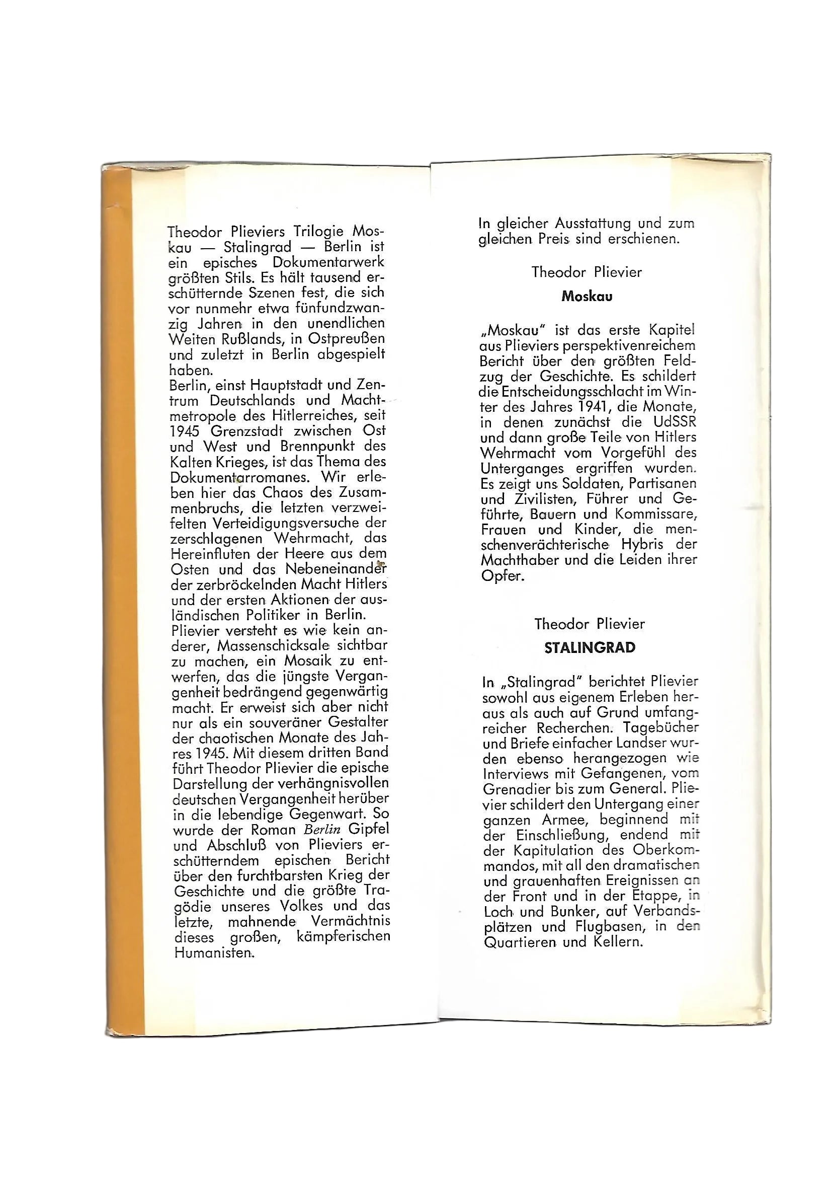 Berlin Theodor Plievier Berlin Der grosse Krieg im Osten Verlag Buch und Welt