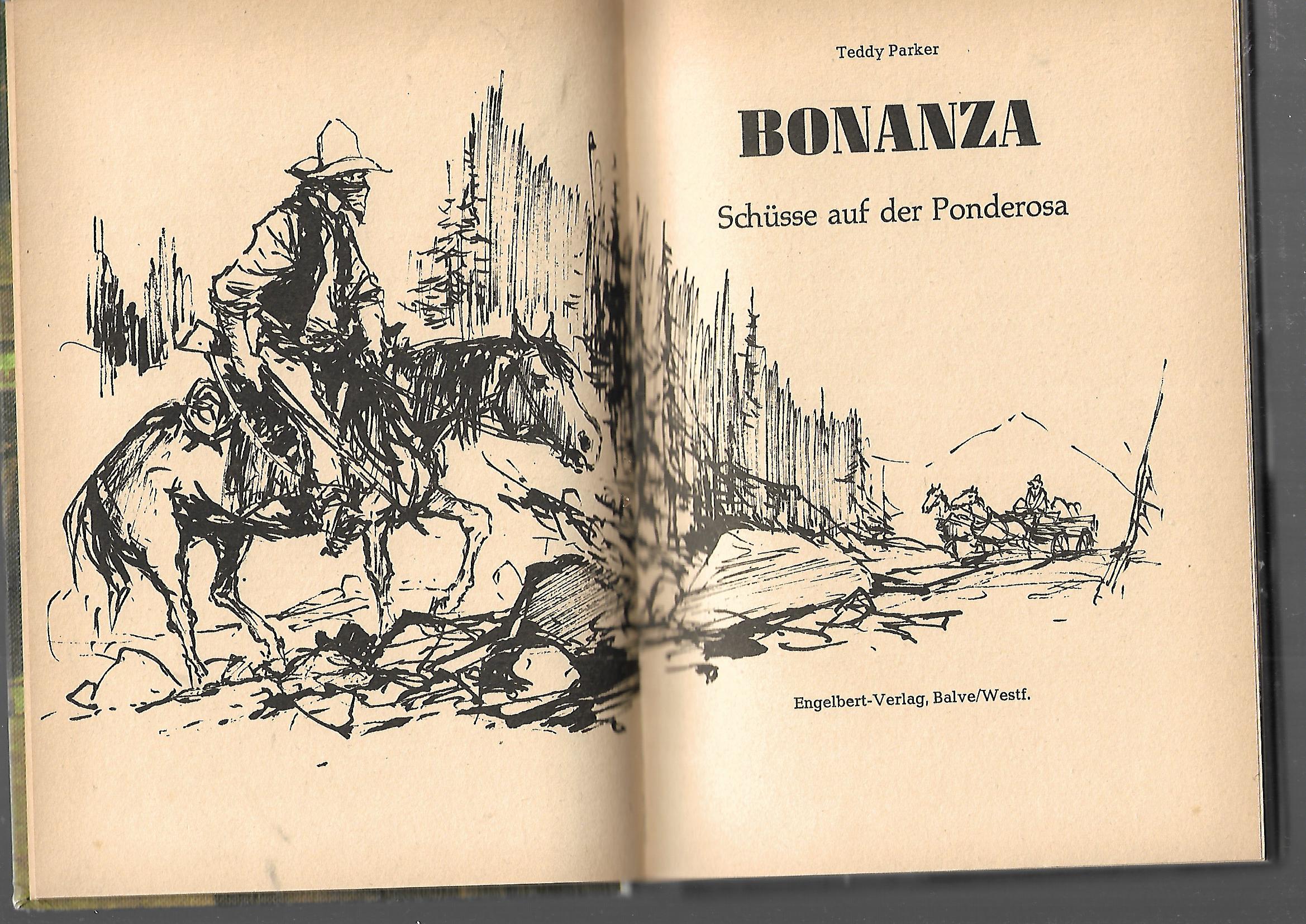 Fernseh-Nostalgie  Bonanza 4 Teddy Parker Schüsse auf der Ponderosa PEB Bücherei Engelbert-Verlag 1969
