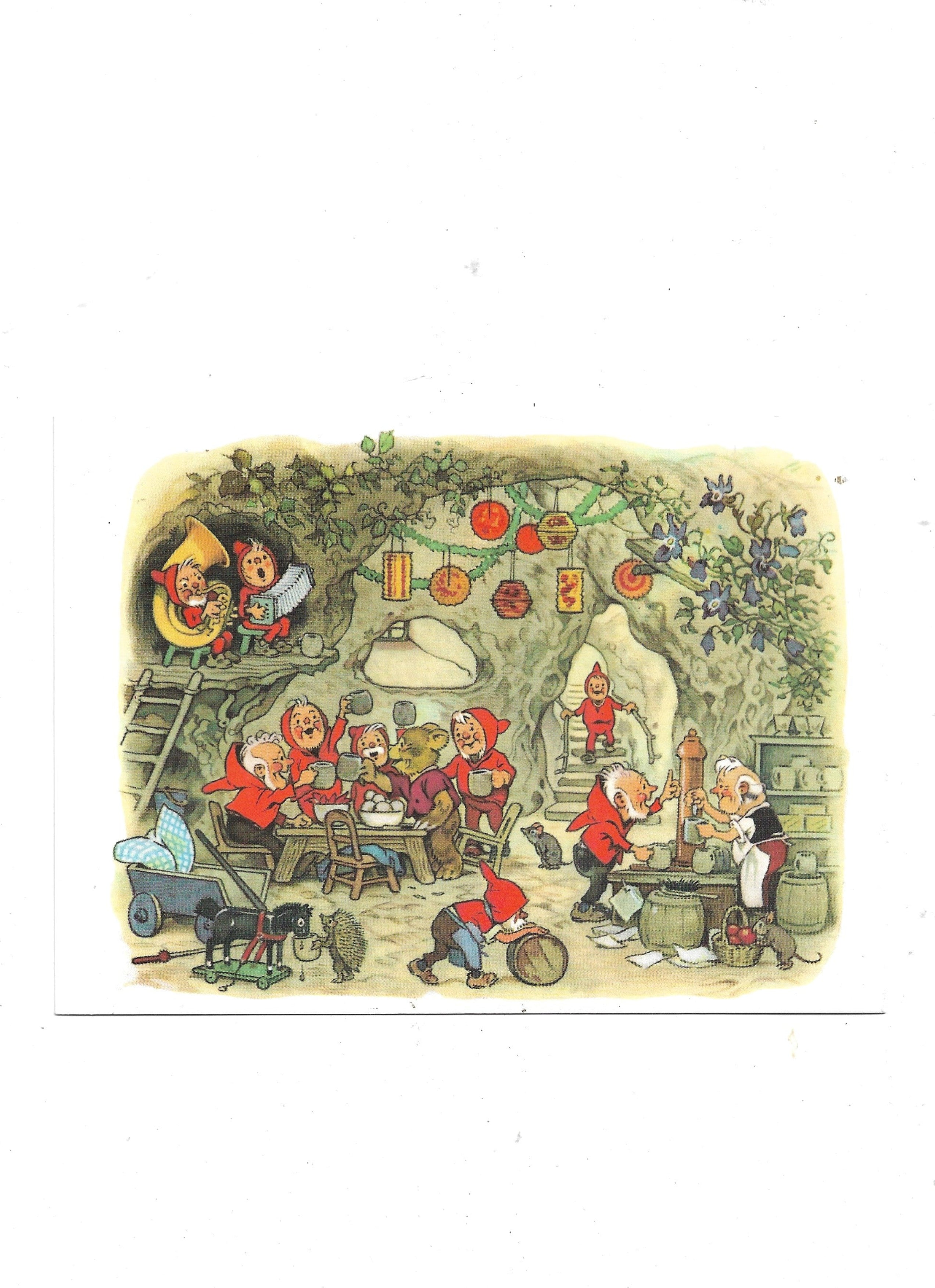„Postkarte A6 ‚Fritz Baumgarten – Teddy’s Traum Fest‘; stabiles Papier, satte Farben, gute Qualität, Format 10,5 × 14,8 cm, , guter Zustand“