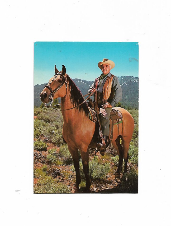 „Postkarte A6 Bonanza mit Lorne Greene als Ben Cartwright; Western‑TV‑Motiv, stabiles Papier, gute Druckqualität, Format 10,5 × 14,8 cm, Hersteller unbekannt (vermutlich ANCO), keine EAN.“