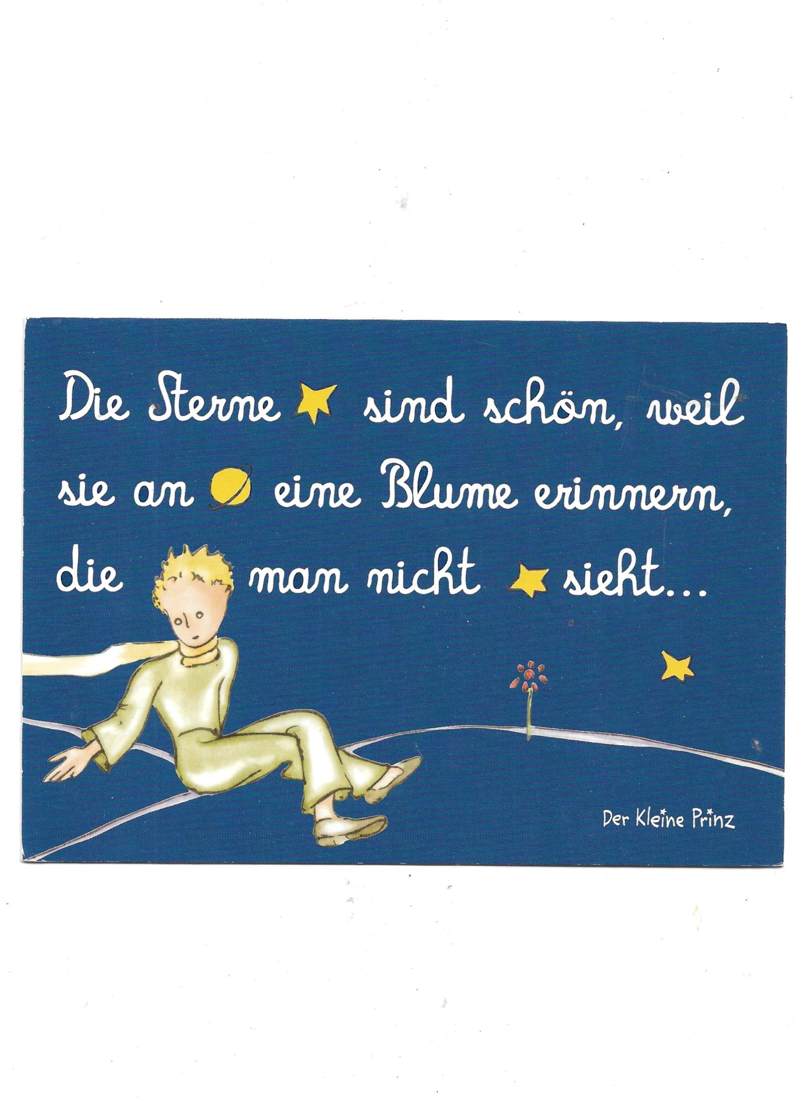 „Postkarte A6 mit Motiv ‚Der kleine Prinz – Die Sterne‘; farbig gedruckt auf stabilem Papier, hochwertige Qualität“