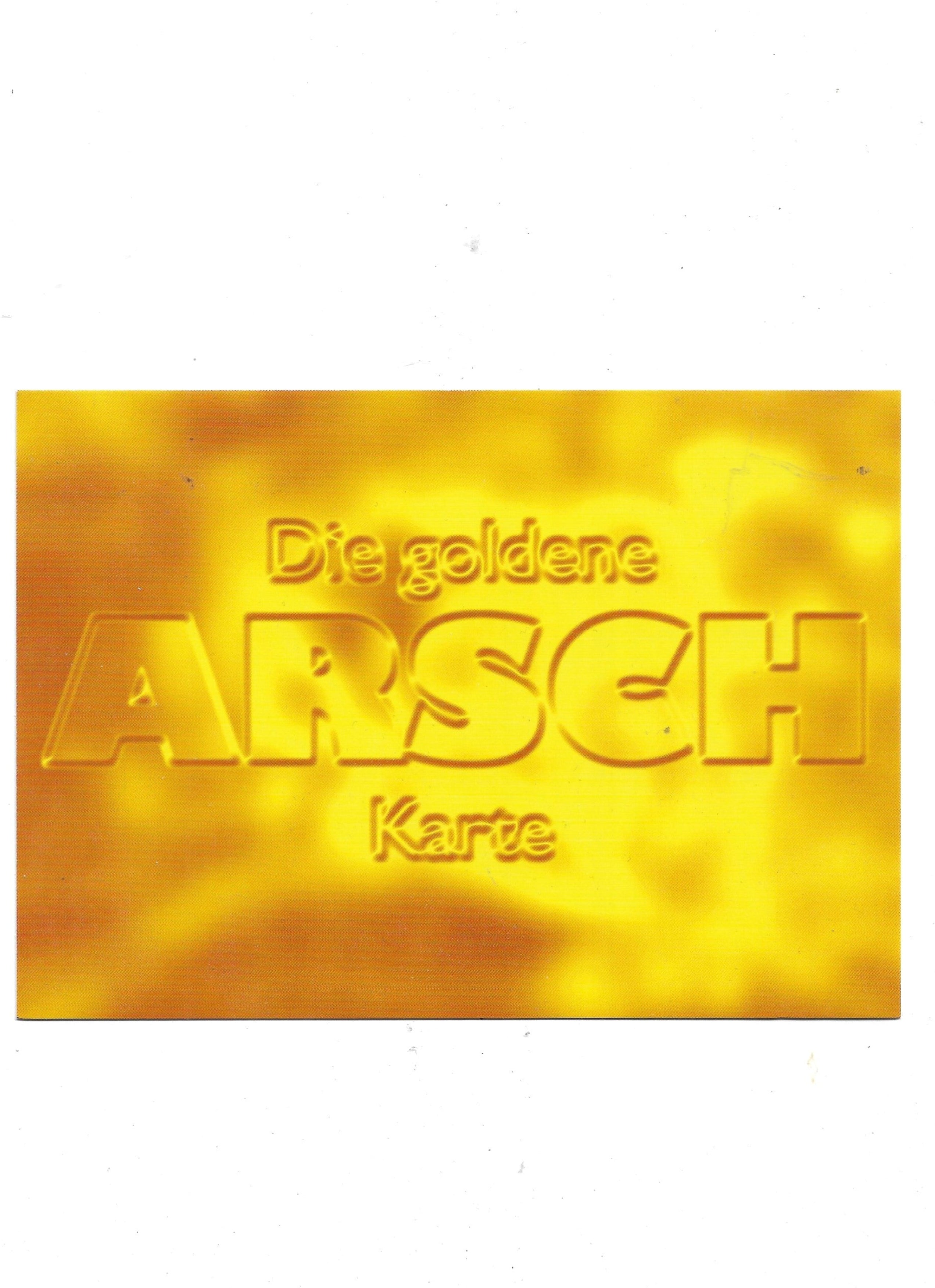 „Postkarte A6 mit humorvollem Motiv ‚Die goldene Arschkarte‘; farbig gedruckt auf stabilem Papier, hochwertige Qualität“  