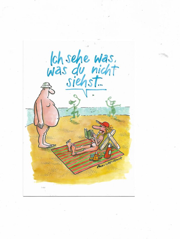 „Postkarte A6 ‚Ich sehe was, was du nicht siehst‘; stabiles Papier, satte Farben, gute Druckqualität, Format 10,5 × 14,8 cm, 8 g, EAN 4033684007788“