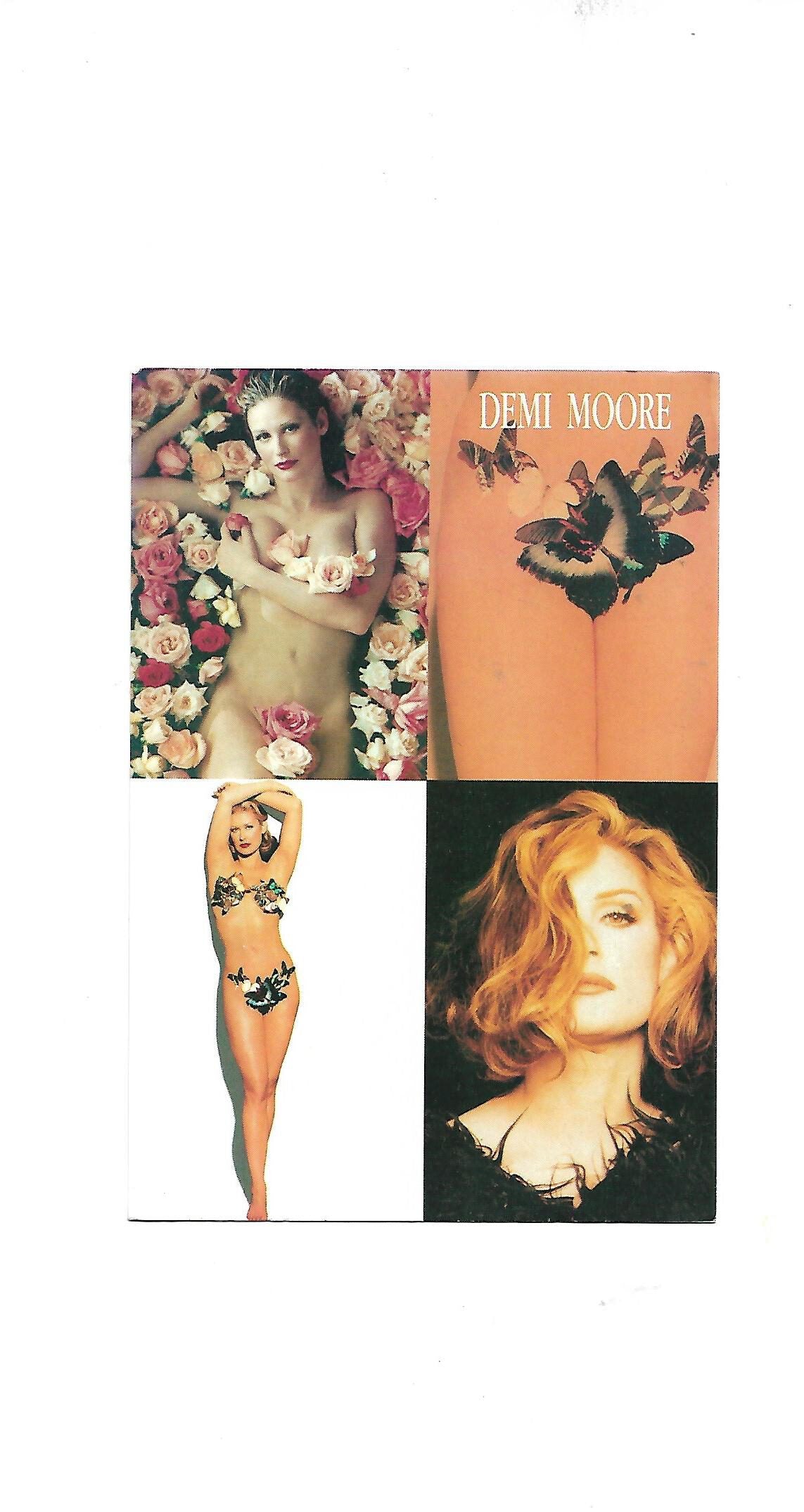 „Postkarte A6 mit Porträt von Demi Moore; farbig gedruckt auf stabilem Papier, gute Druckqualität“