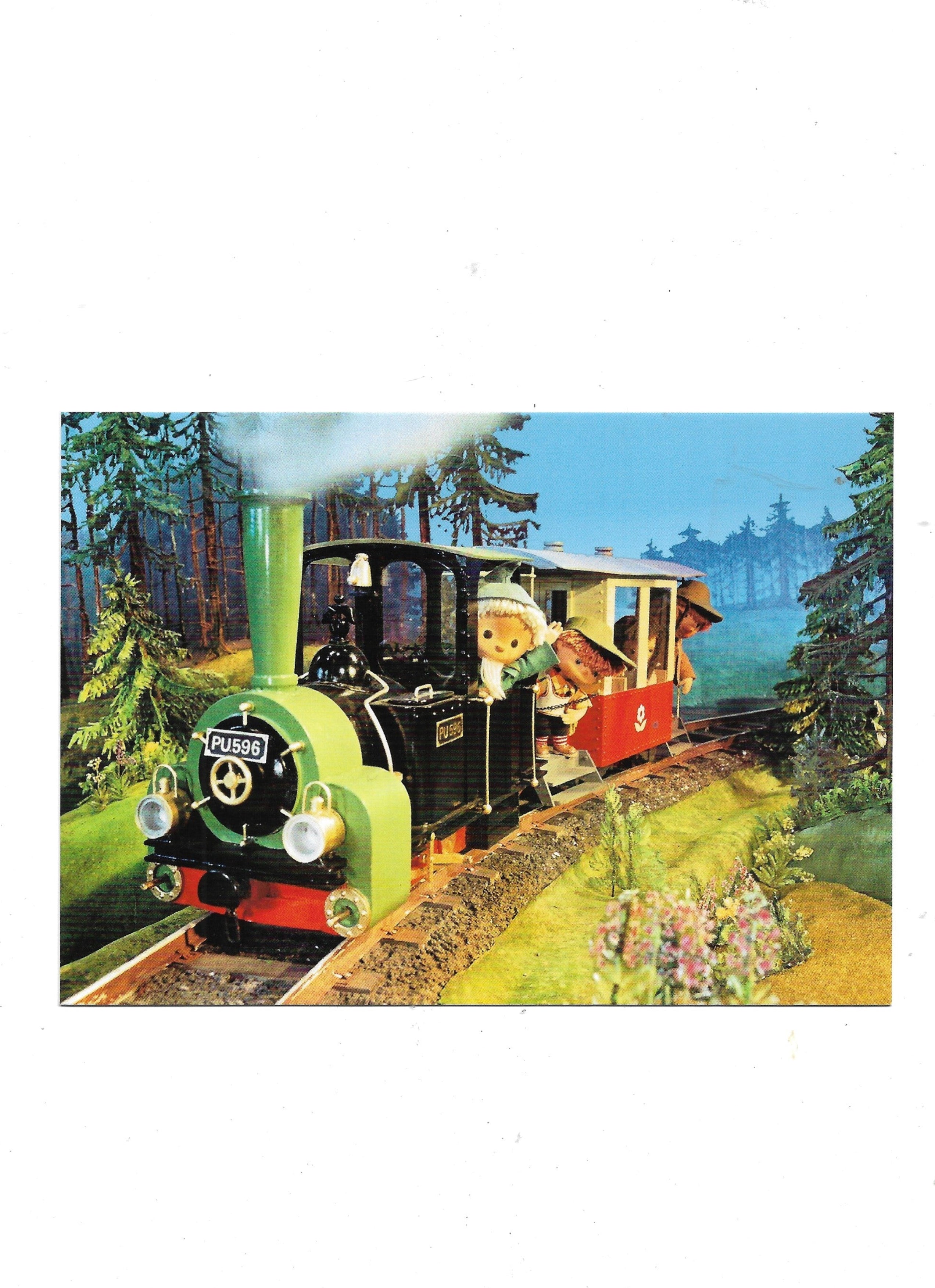 „Postkarte A6 ‚Sandmännchen als Lokführer‘; stabiles Papier, satte Farben, gute Druckqualität, Format 10,5 × 14,8 cm, neu, EAN 4030576503151, Hersteller Anderskartig – Modern Times GmbH“