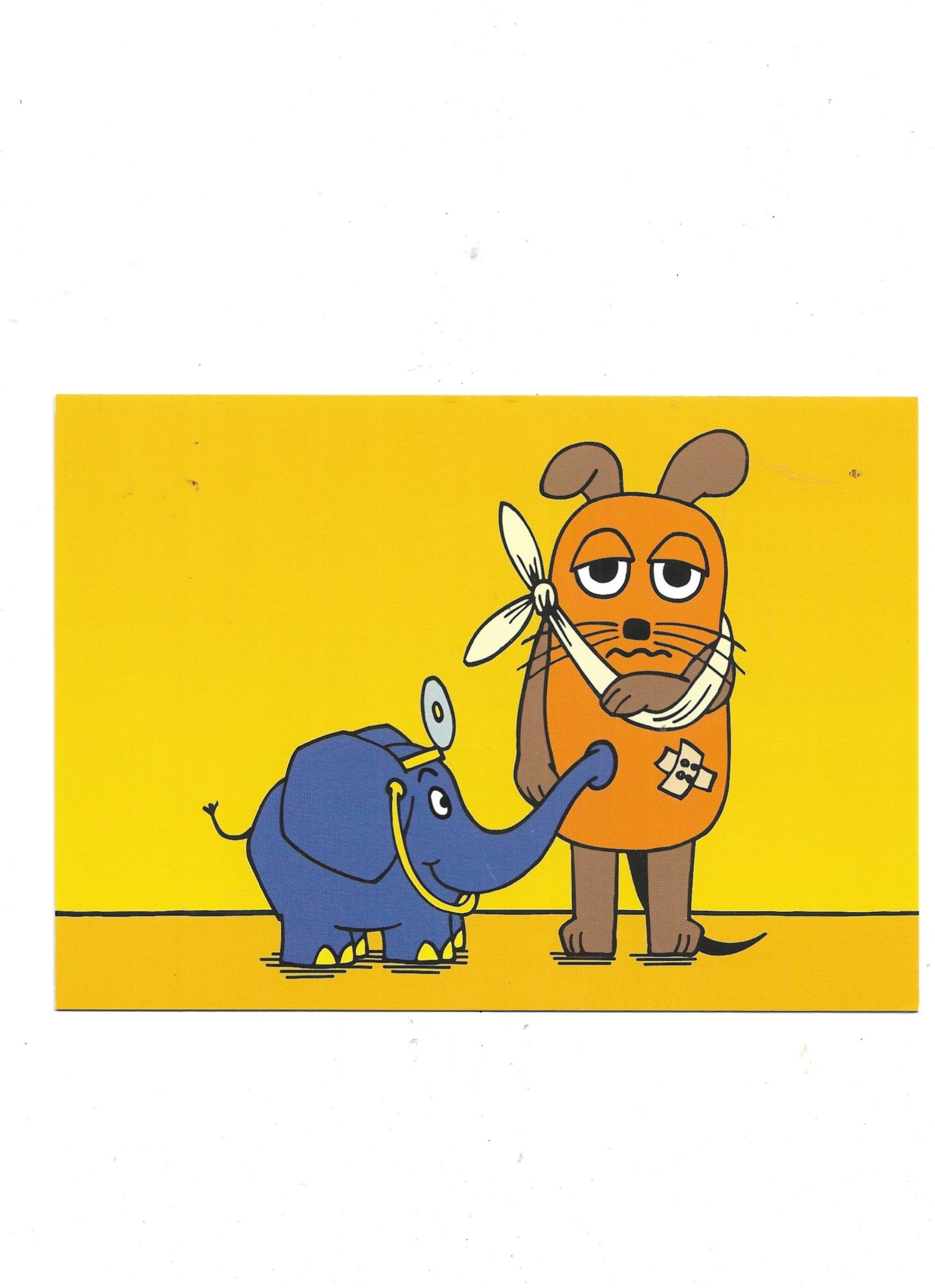 „Postkarte A6 mit Motiv ‚Die Maus – Doktor‑Elephant‘; farbig gedruckt auf stabilem Papier, hochwertige Qualität“ 