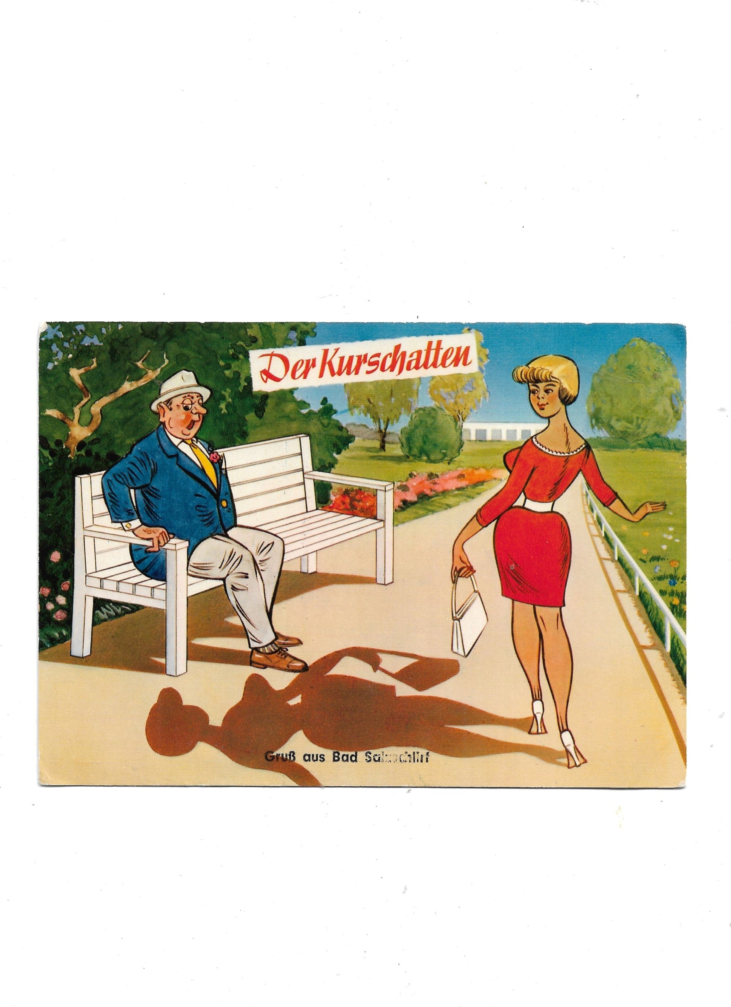 „Postkarte Ansichtskarte Der Kurschatten, ungelaufen; Verlag Schöning & Co. Lübeck; ca. 14,5 × 10,5 cm; leichte Gebrauchsspuren, Ecken und Kanten leicht bestoßen; guter Zustand;
