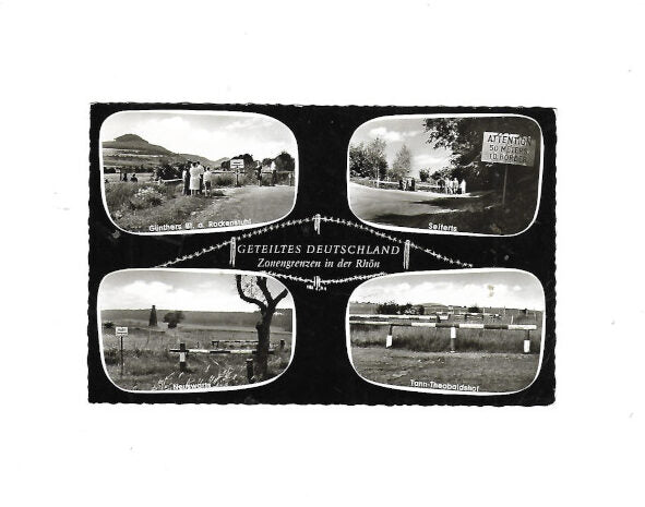 Foto Ansichtskarte Geteiltes Deutschland - Zonengrenzen in der Rhön - Paulus Verlag -ungelaufen-