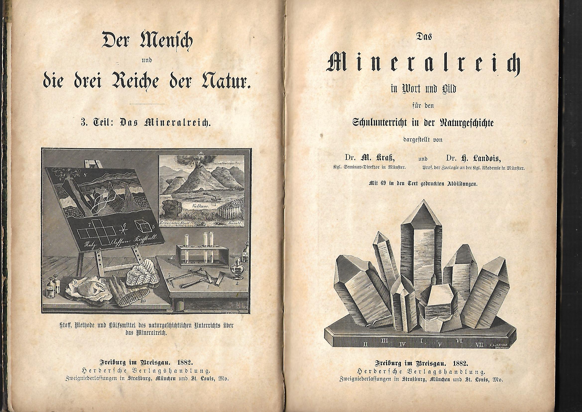 Alte Bücher Dr. M. Kraß, Dr. H. Landois Der Mensch und die drei Reiche der Natur 3.Teil