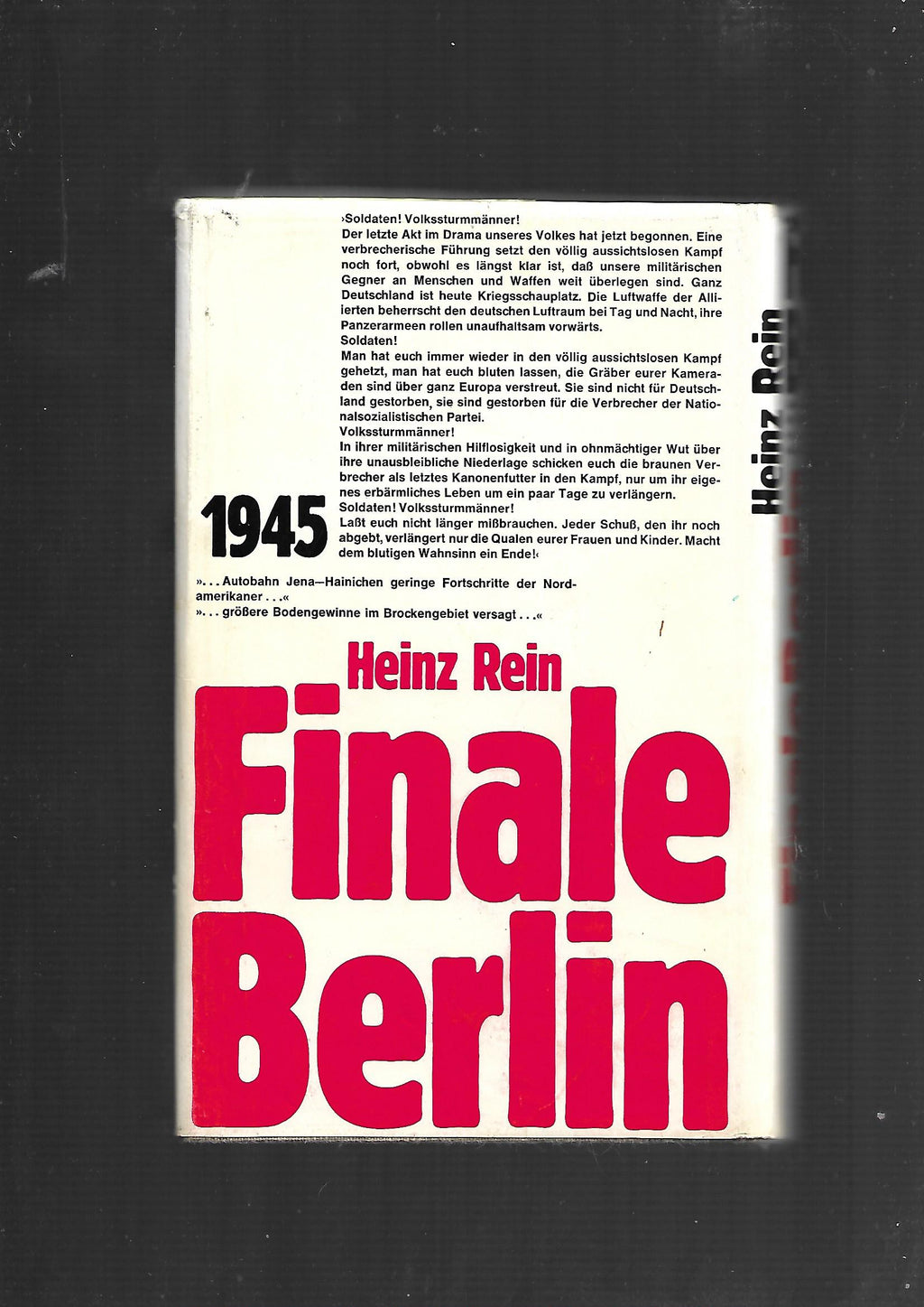Berlin Heinz Rein - Finale Berlin - Verlag Büchergilde Gutenberg  1981