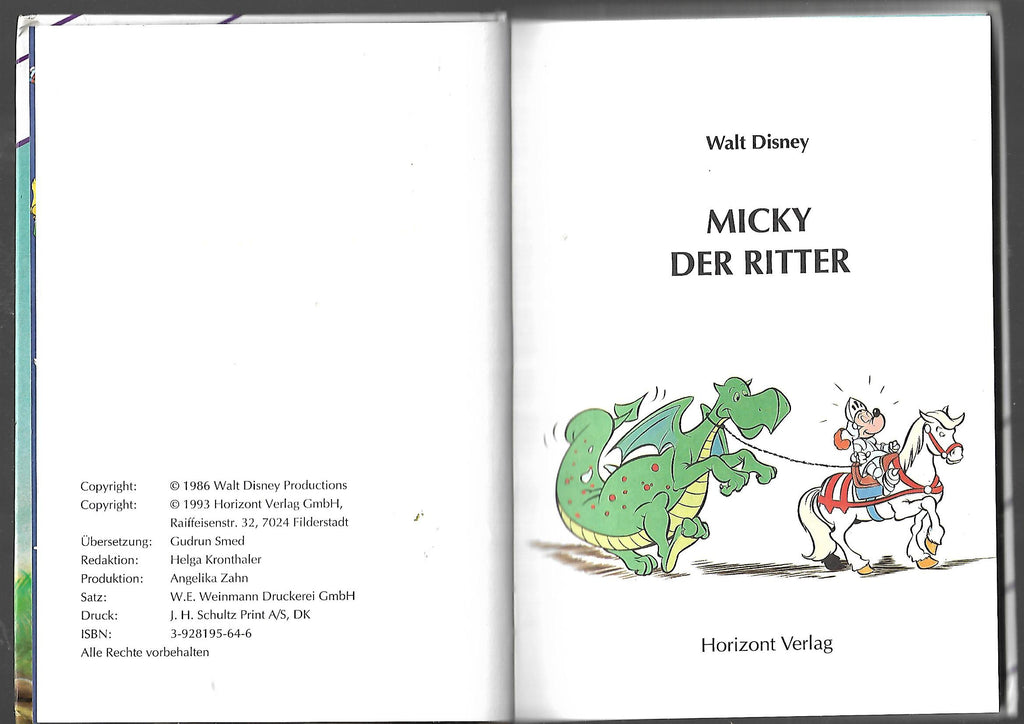Kinderbuch Micky's Junior-Buchclub Walt Disney Micky der Ritter Horizont Verlag 1993