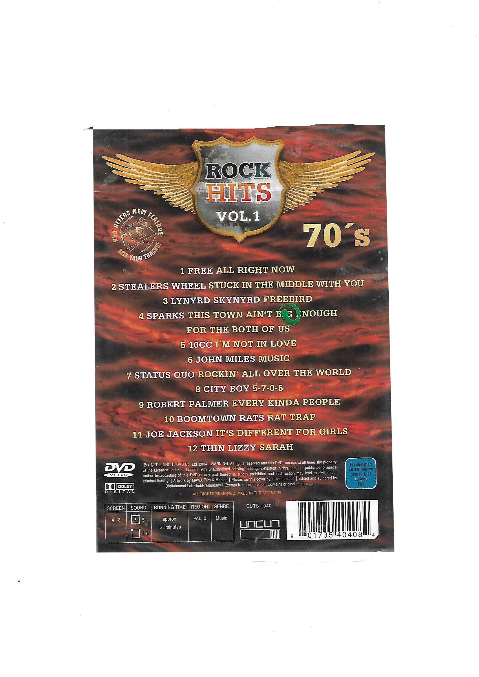 DVD Rock Hits Vol. 1 Free All right now John Miles Music u.a. - OVP
