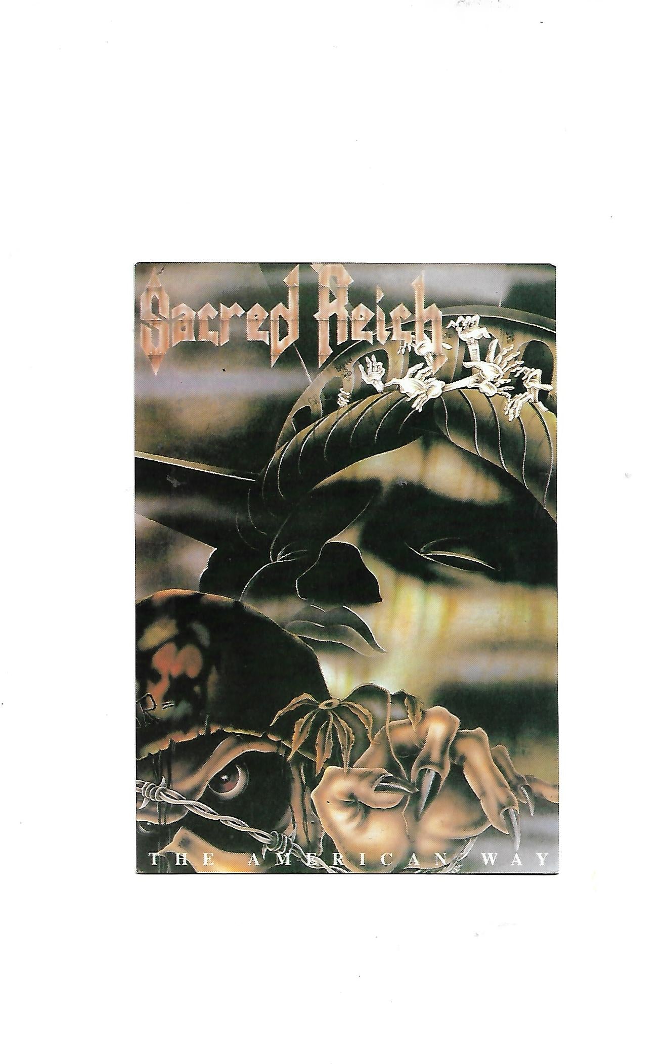 Postkarte A6 Sacred Reich - The American Way 1991 Winterland Productions Rock Express