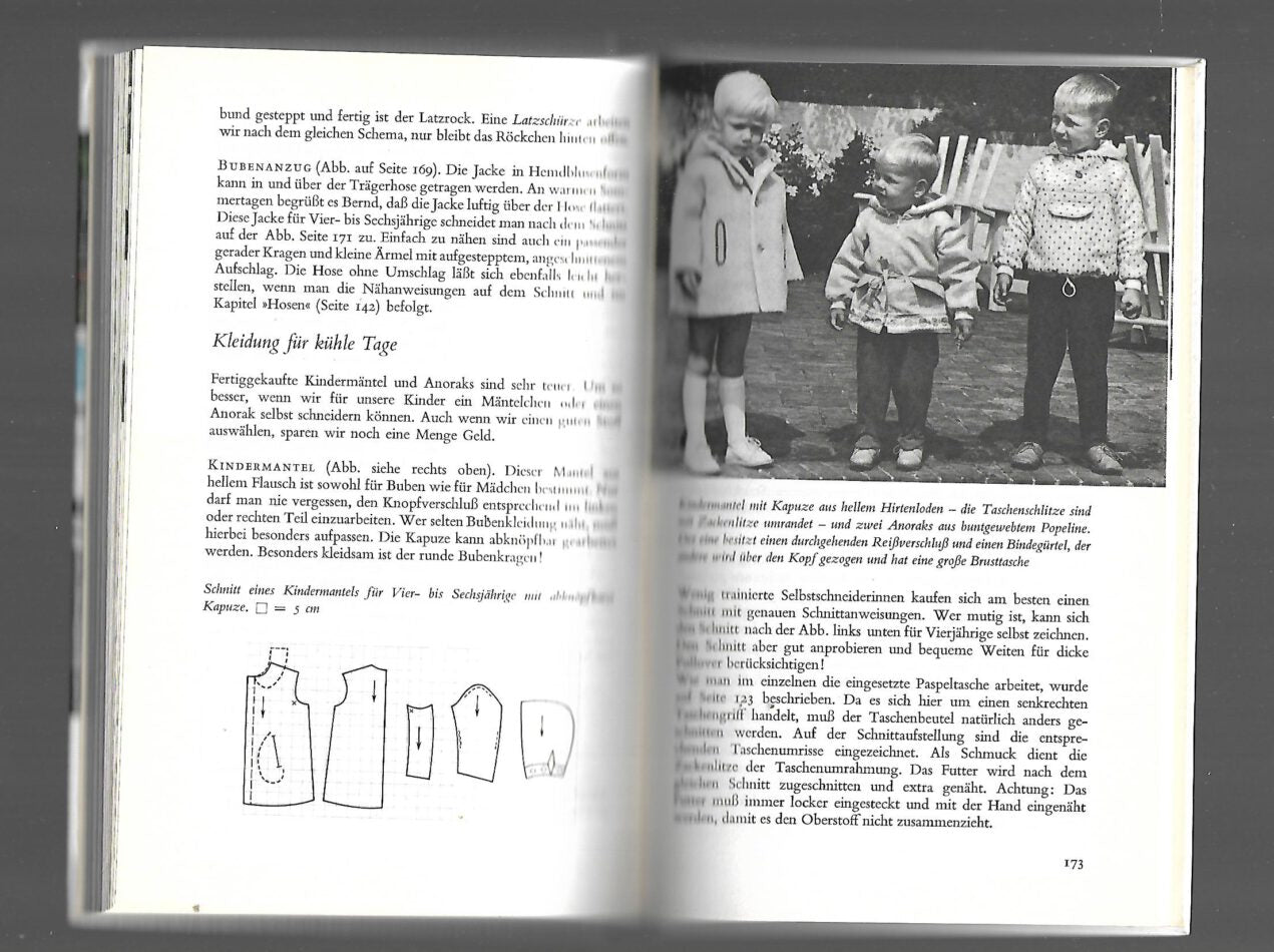 „Innenseite Wir schneiden und nähen, Schritt‑für‑Schritt‑Anleitungen und Abbildungen, Ausgabe 1967“