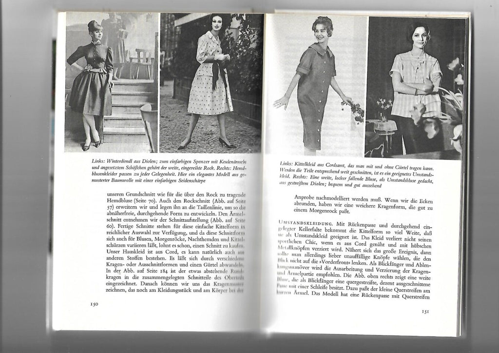 „Innenseite Wir schneiden und nähen, Schritt‑für‑Schritt‑Anleitungen und Abbildungen, Ausgabe 1967“