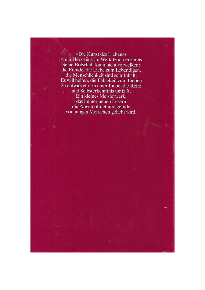 Sachbuch Erich Fromm - Die Kunst des Liebens DVA Stuttgart 1980