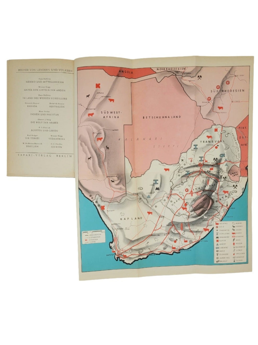 Sachbuch Gita Petersen Südafrika ist anders Safari-Verlag-Berlin 1954 mit 118 Fotos s/w, 11 Karten, 1 Farbkarte groß mit Widmung