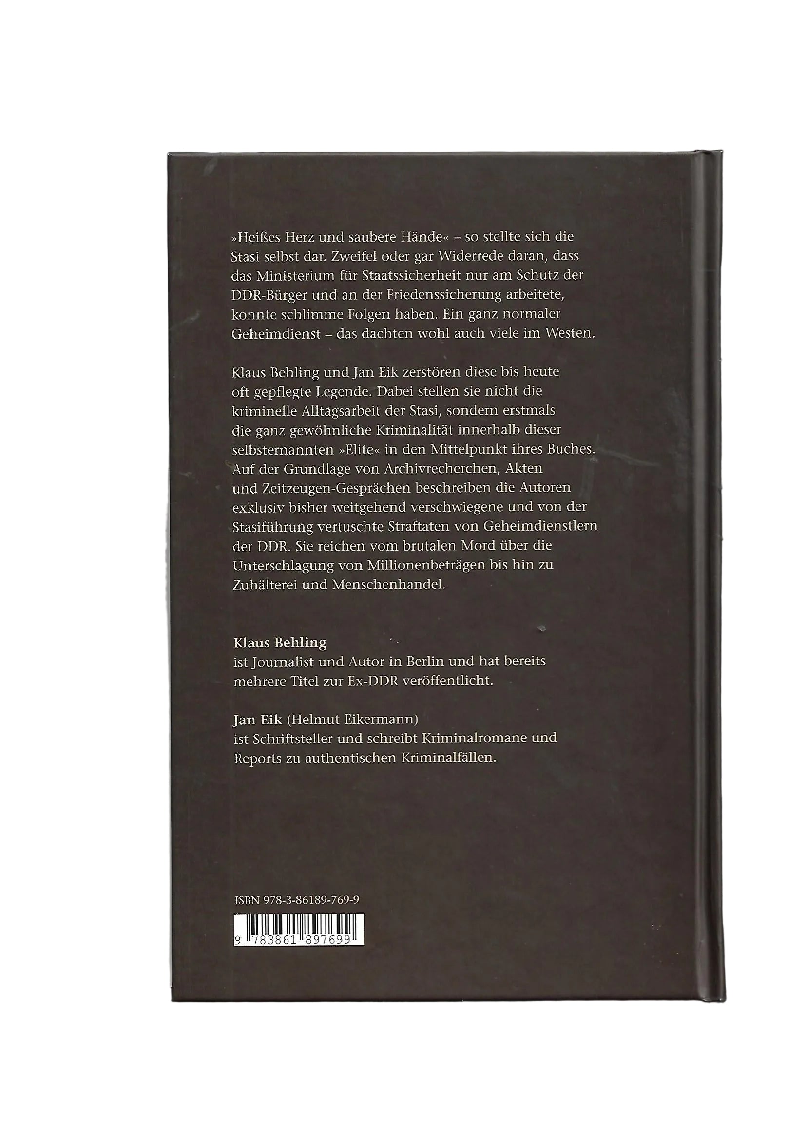 Sachbuch Klaus Behling Jan Eik Vertuschte Verbrechen Kriminalität in der Stasi Militzke Verlag