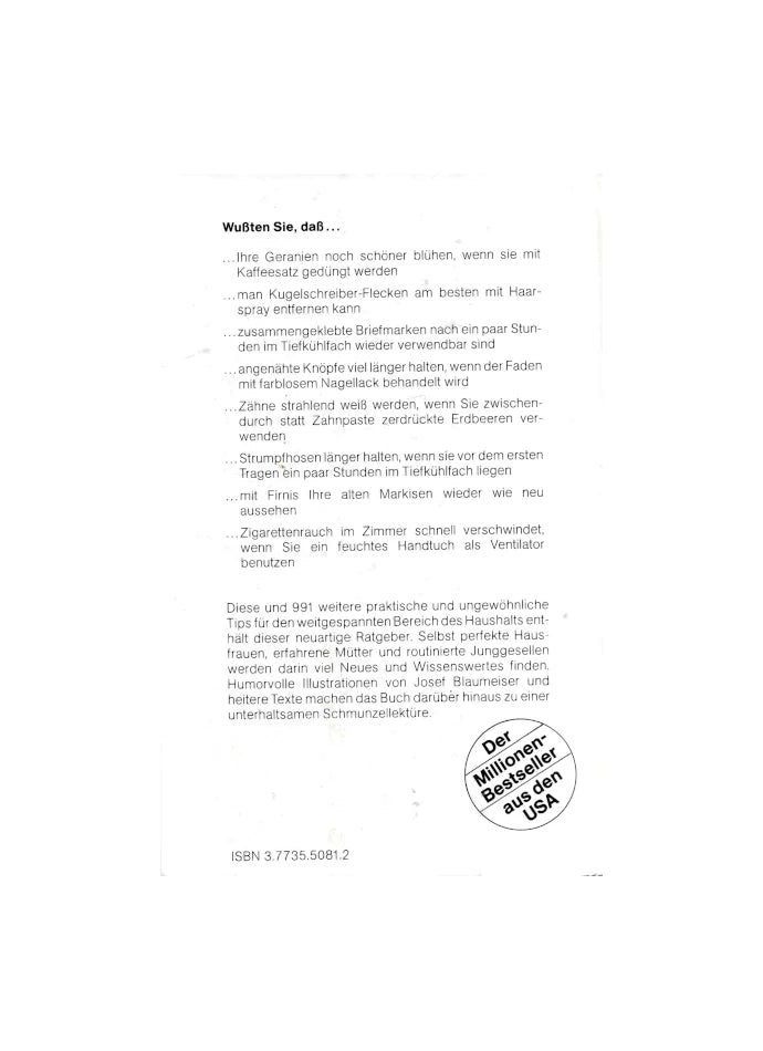 Sachbuch Mary Ellen Geranien & Kaffeesatz Delphin Verlag 1981