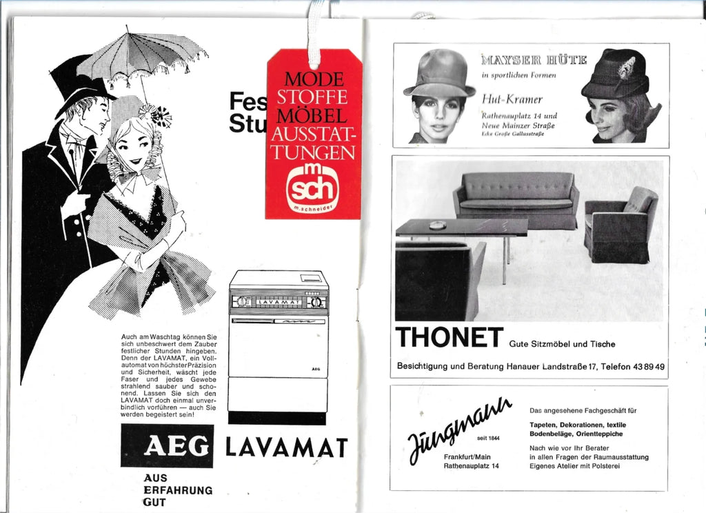 „Programmheft Operette Der Vogelhändler – Städtische Bühnen Frankfurt 1967, mit Hermann Winkler und Sonja Schöner, Original-Werbung der 60er Jahre.“