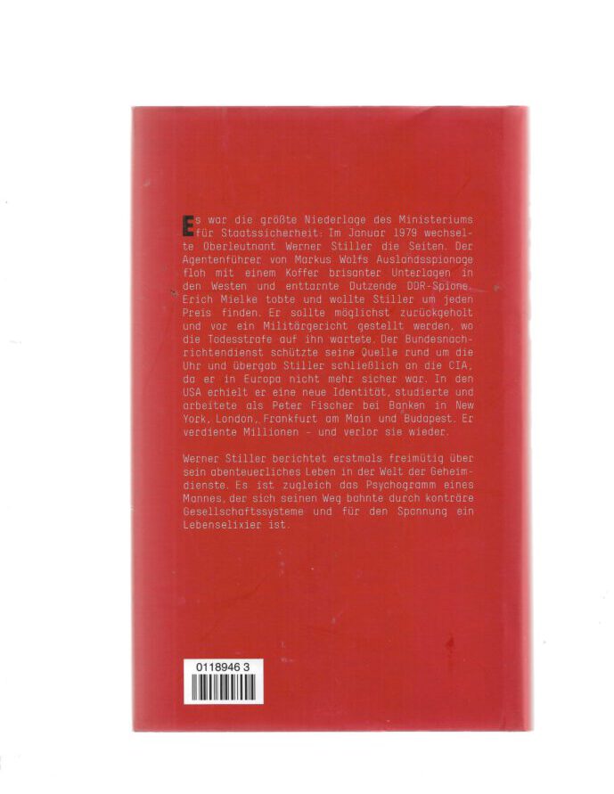 Sachbuch Werner Stiller - Der Agent - Mein Leben in drei Geheimdiensten - RM 2011