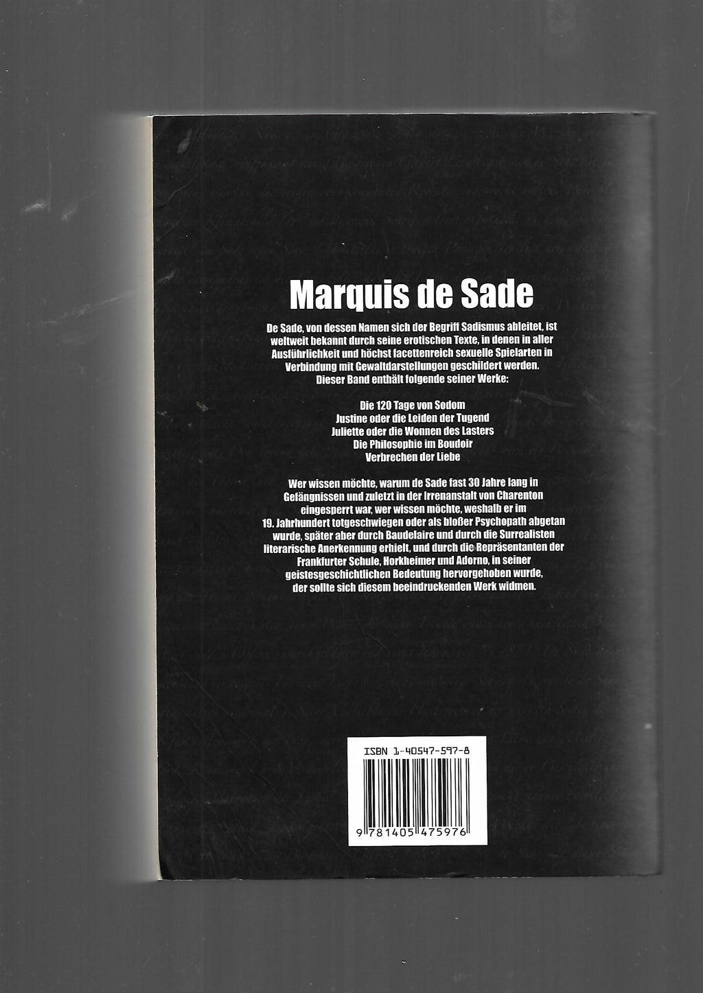 Erzählungen Marquis de Sade Ausgewählte Werke Parragon Literatur 2006