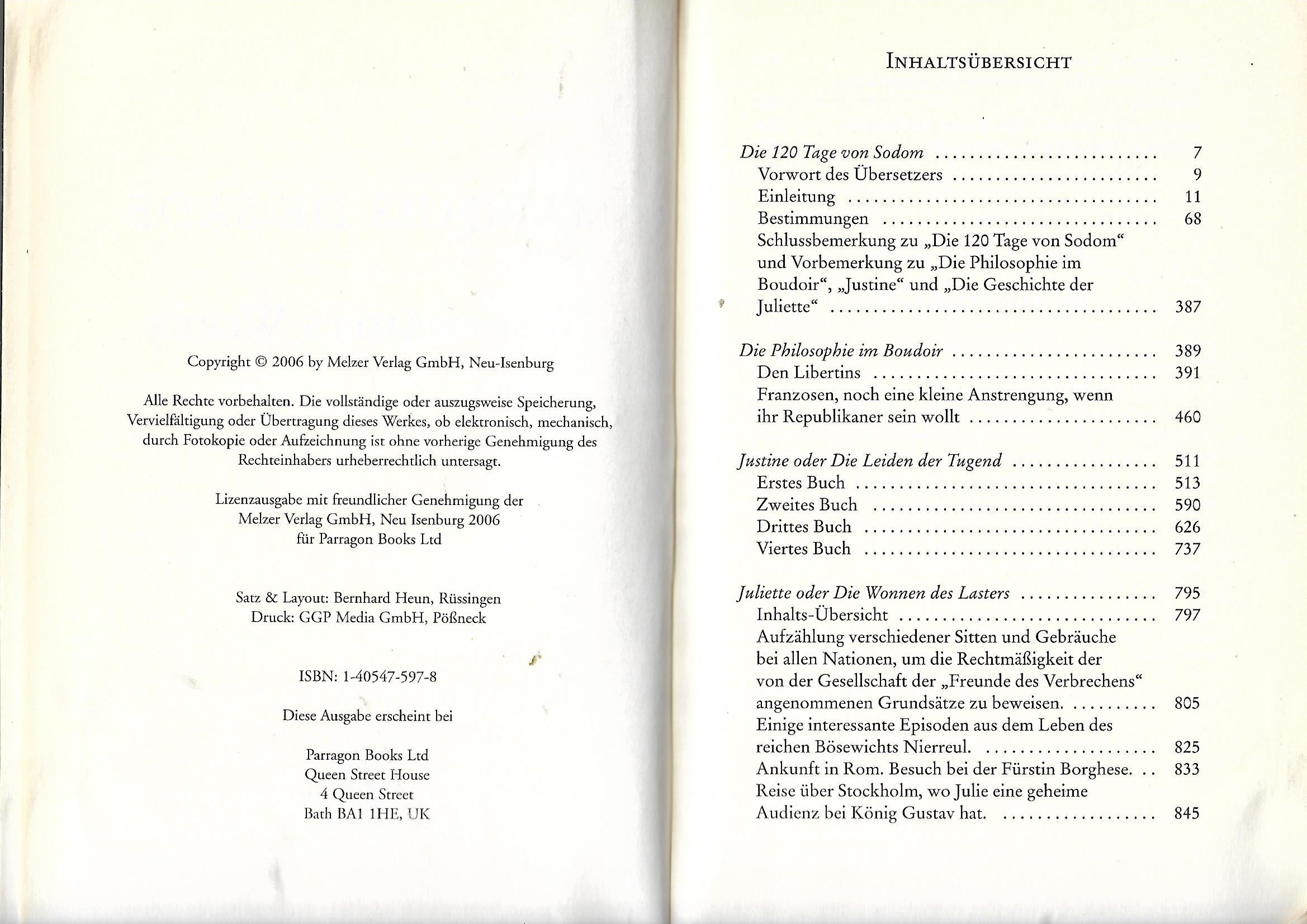 Erzählungen Marquis de Sade Ausgewählte Werke Parragon Literatur 2006