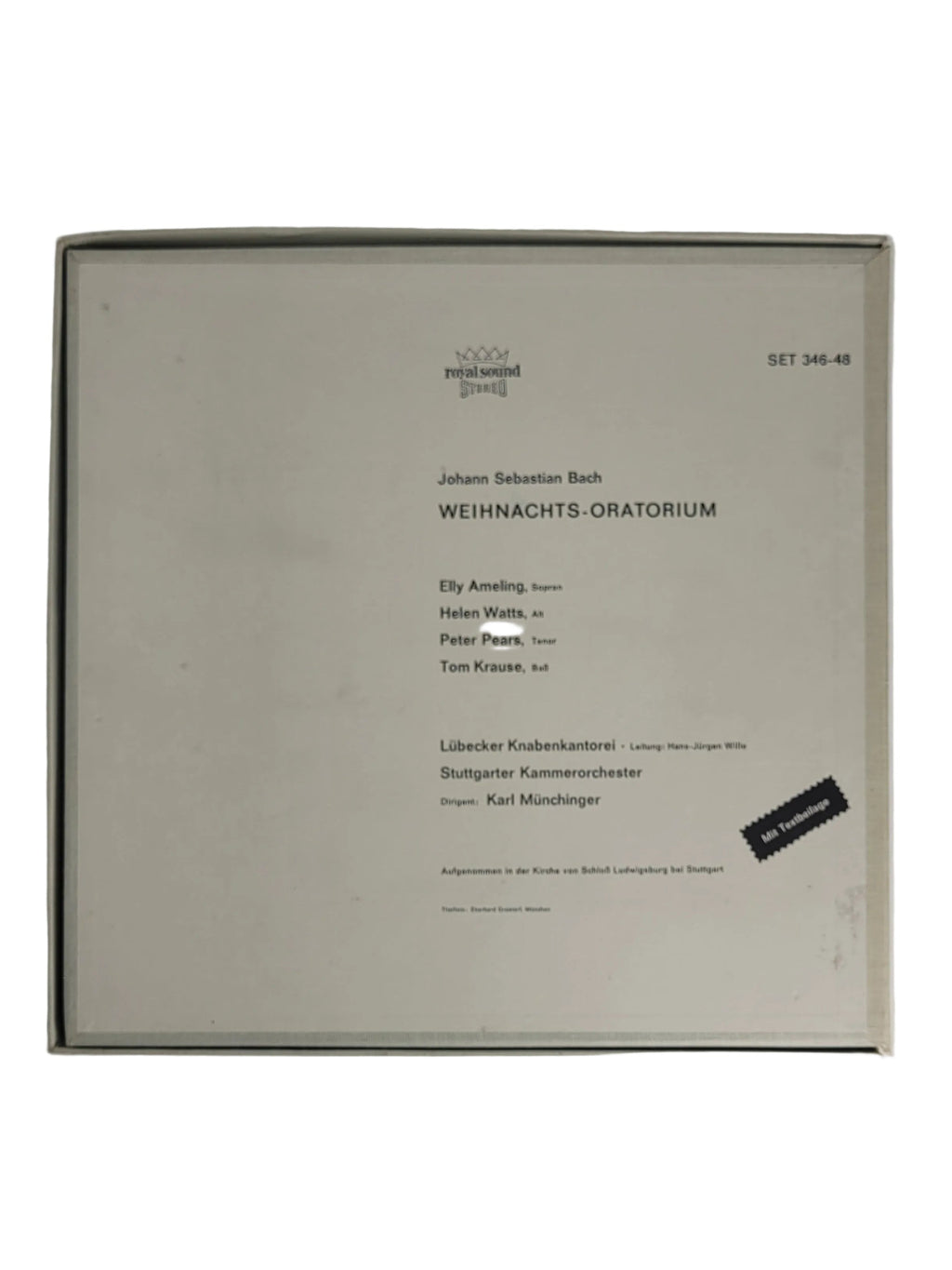 J.S. Bach Weihnachts-Oratorium 3-LP Vinyl Box DECCA SET 346-48 Karl Münchinger.