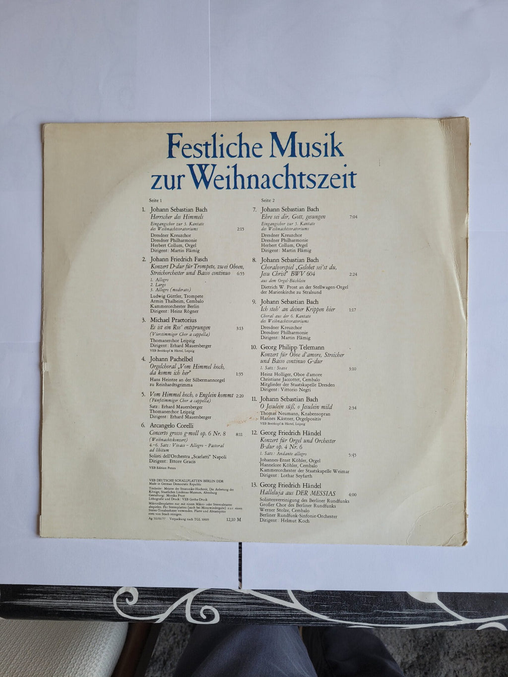 LP Schallplatte Vinyl LP Festliche Musik zur Weihnachtszeit - verschiedene Interpreten - Eterna DDR 1981, wunderschöne, besinnliche Musik für die Zeit um Weihnachten Bach, Händel, Telemann und weitere siehe Scan gebraucht guter Zustand Cover (Ecken und kanten etwas bestoßen und berieben) und Platte (sehr gut) tracking list