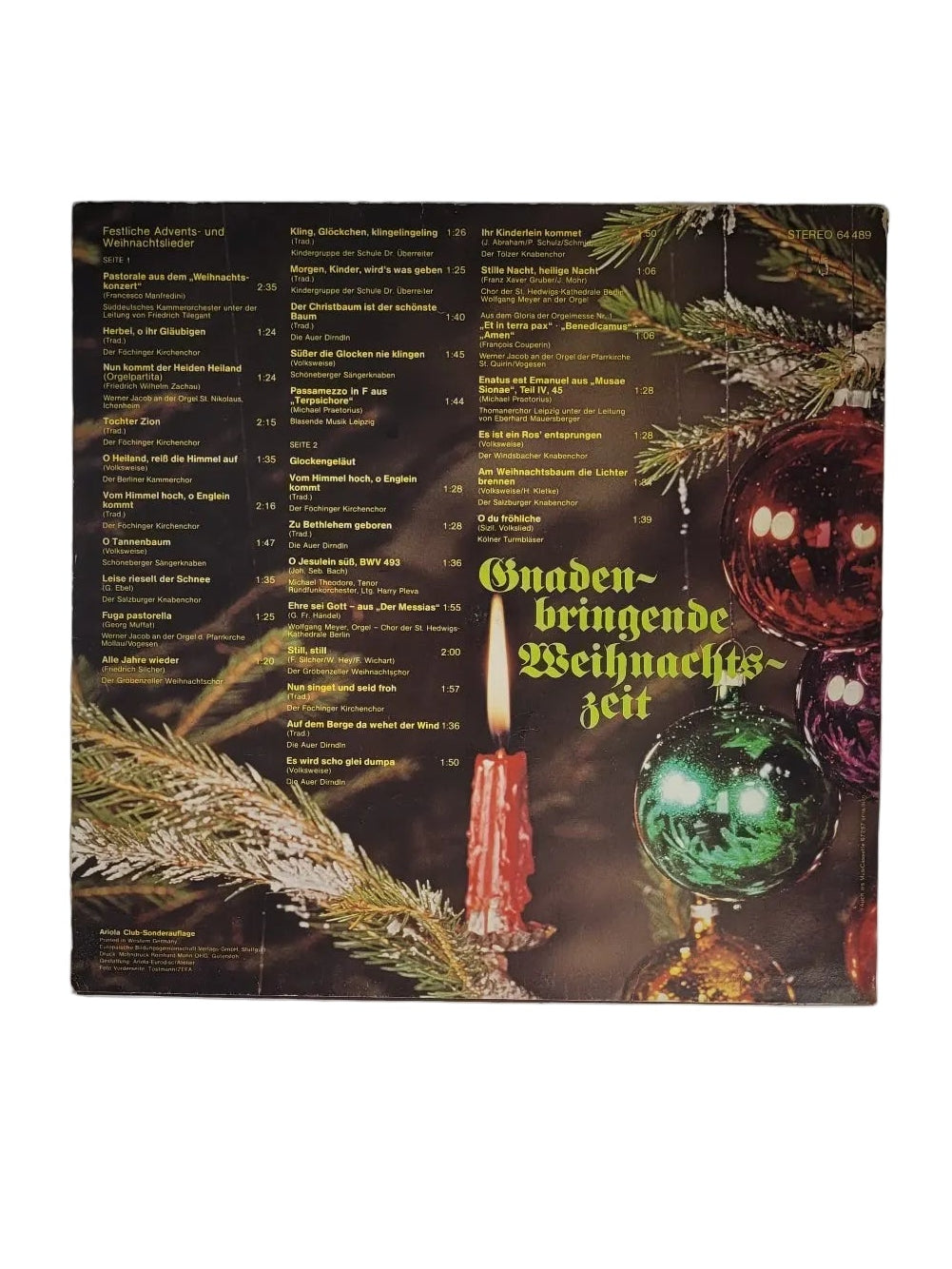 LP Schallplatte Vinyl LP Gnadenbringende Weihnachtszeit - Ariola