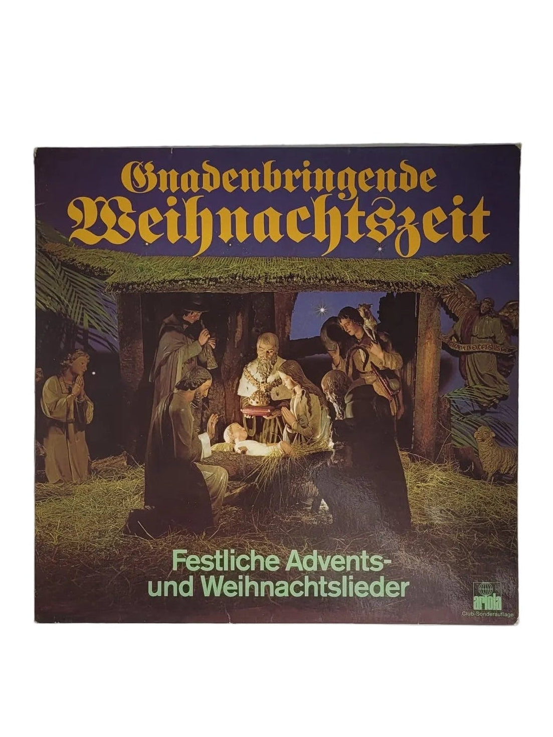„Vinyl LP ‚Gnadenbringende Weihnachtszeit‘ – Ariola Club‑Edition, Weihnachtsmusik‑Compilation verschiedener Künstler.“