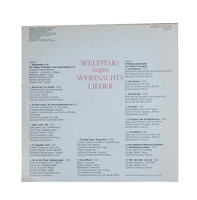 LP Schallplatte Vinyl LP Weltstars singen Weihnachtslieder - Eterna 827609 DDR 1982
