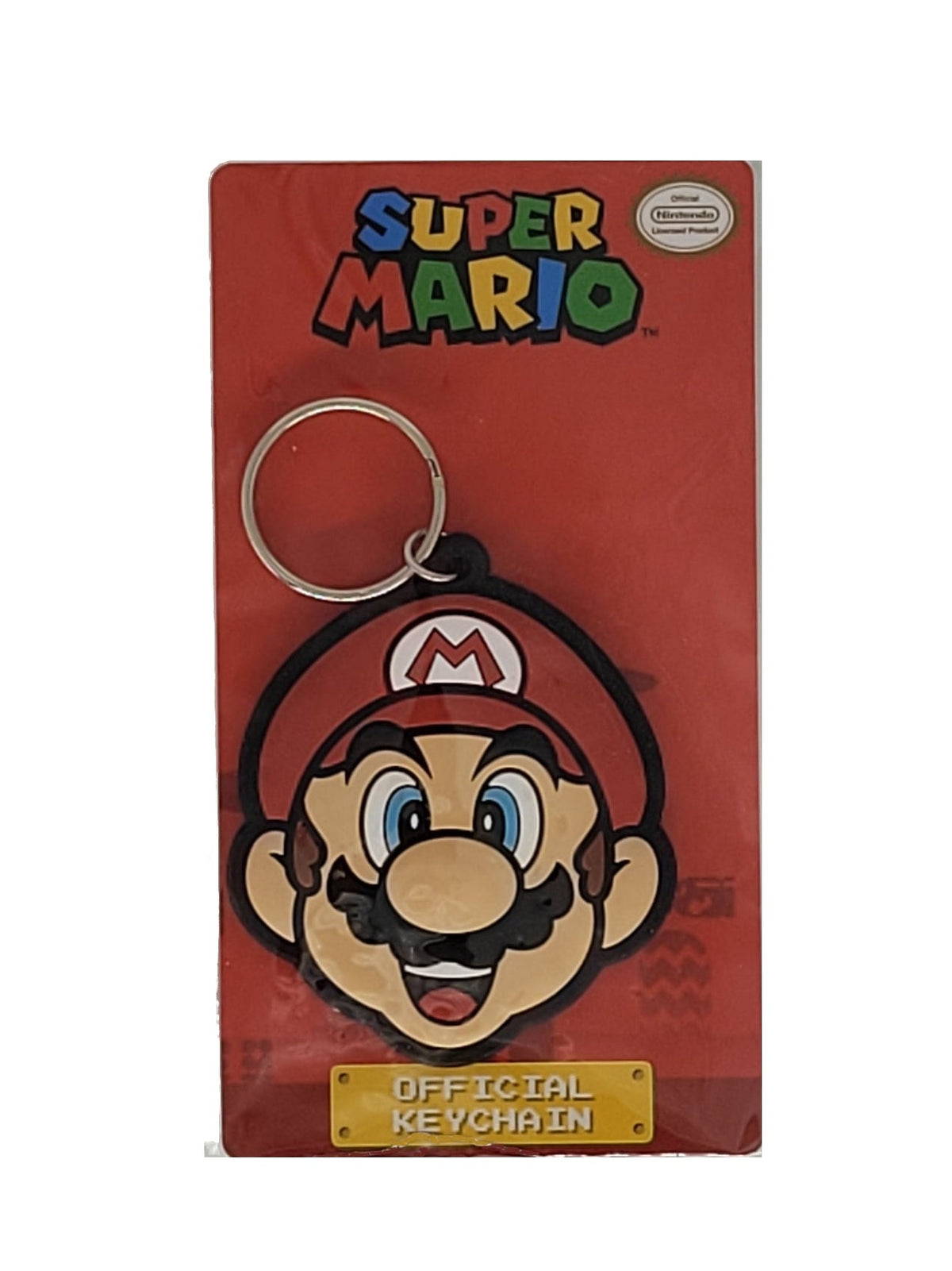 „Runder Super‑Mario‑Schlüsselanhänger aus strapazierfähigem PVC, Ø 5 cm, 12 g, mit Metall‑Schlüsselring, Nintendo‑Porträtmotiv, neu und originalverpackt.“  