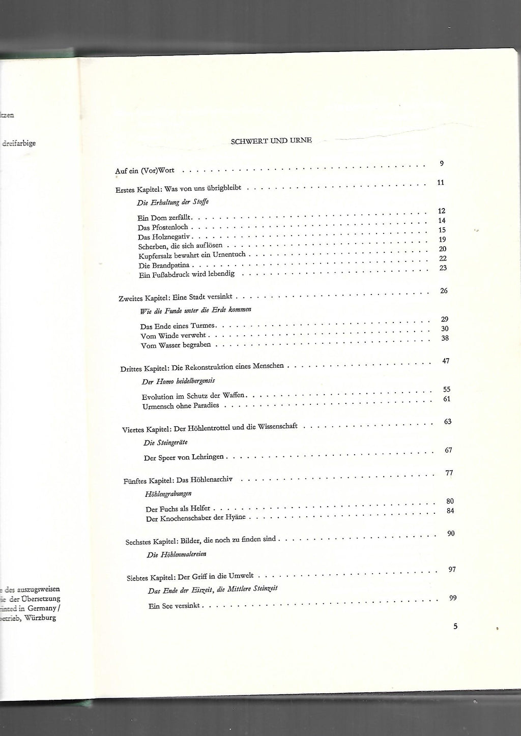 Kulturgeschichte Georg Kleemann Schwert und Urne Frank'sche Verlagshandlung W. Keller & Co 1964